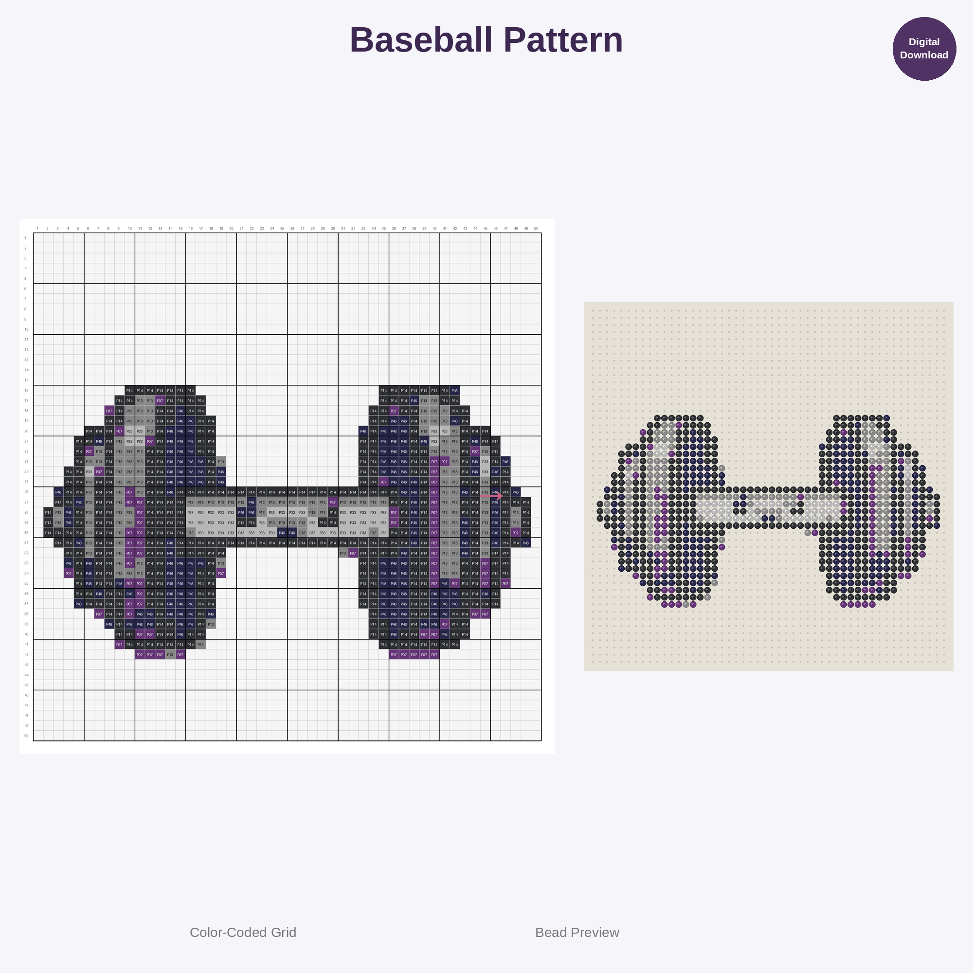 Cute Kawaii Sports Equipment & Balls Perler Bead Patterns Bundle, 48 Designs (PDF Digital Download)