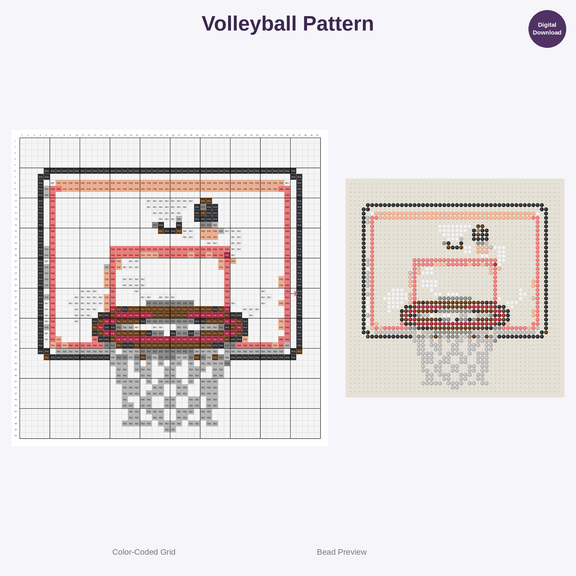Cute Kawaii Sports Equipment & Balls Perler Bead Patterns Bundle, 48 Designs (PDF Digital Download)