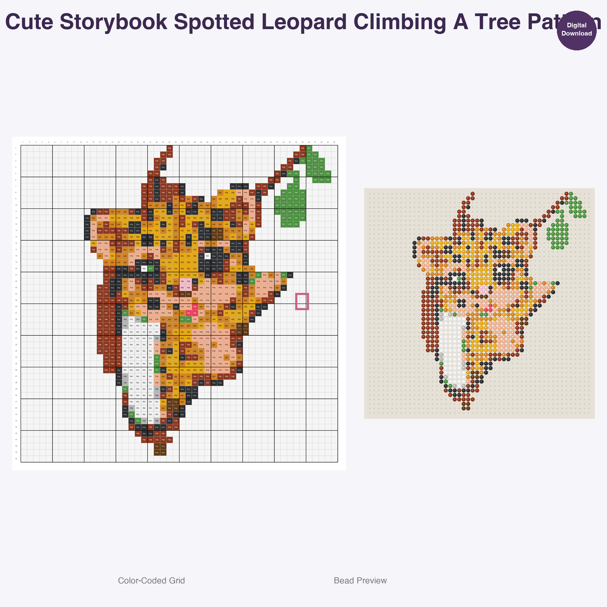 Storybook Safari Animals Perler Bead Patterns Bundle, 48 Designs (PDF Digital Download)