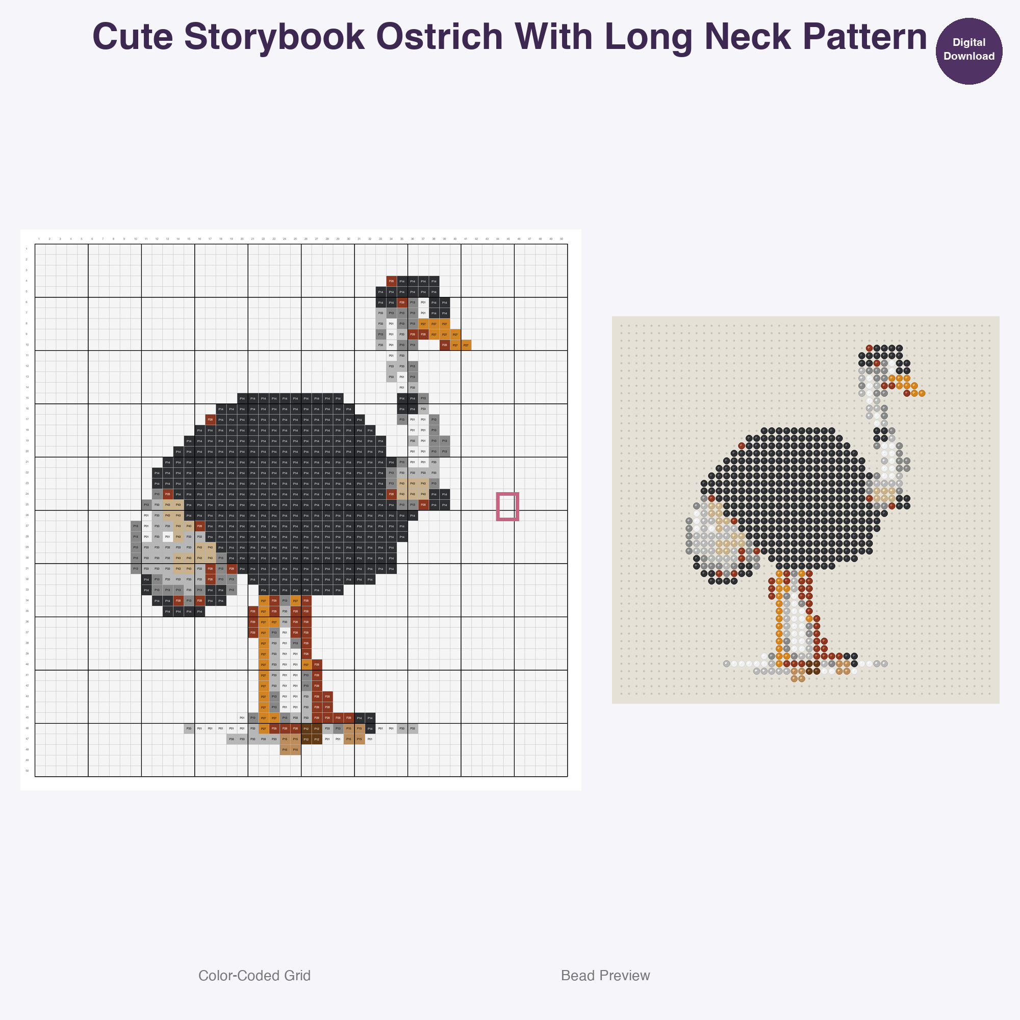 Storybook Safari Animals Perler Bead Patterns Bundle, 48 Designs (PDF Digital Download)