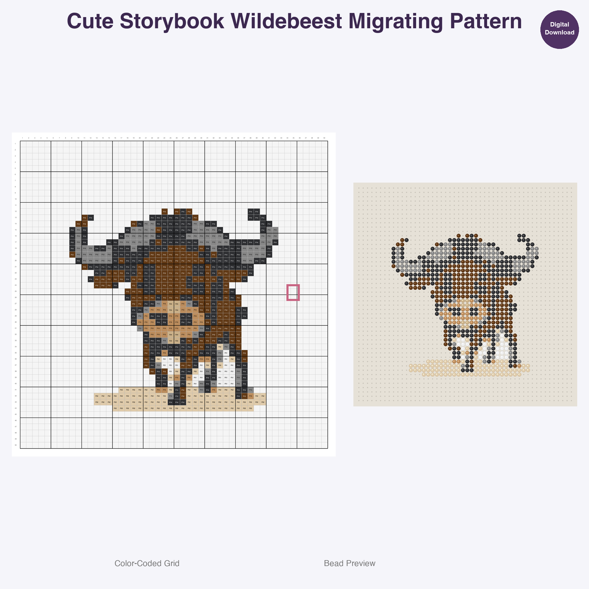 Storybook Safari Animals Perler Bead Patterns Bundle, 48 Designs (PDF Digital Download)