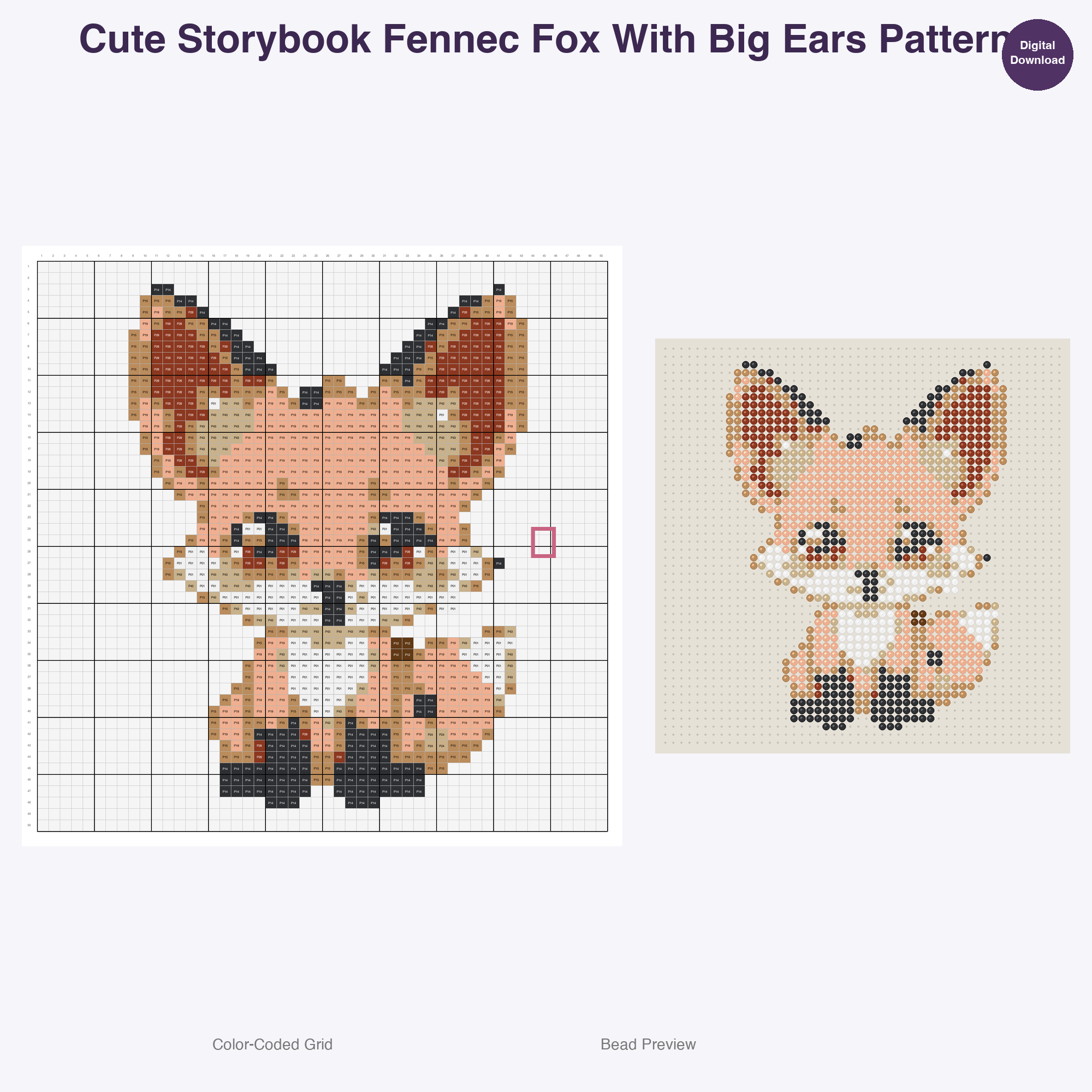 Storybook Safari Animals Perler Bead Patterns Bundle, 48 Designs (PDF Digital Download)