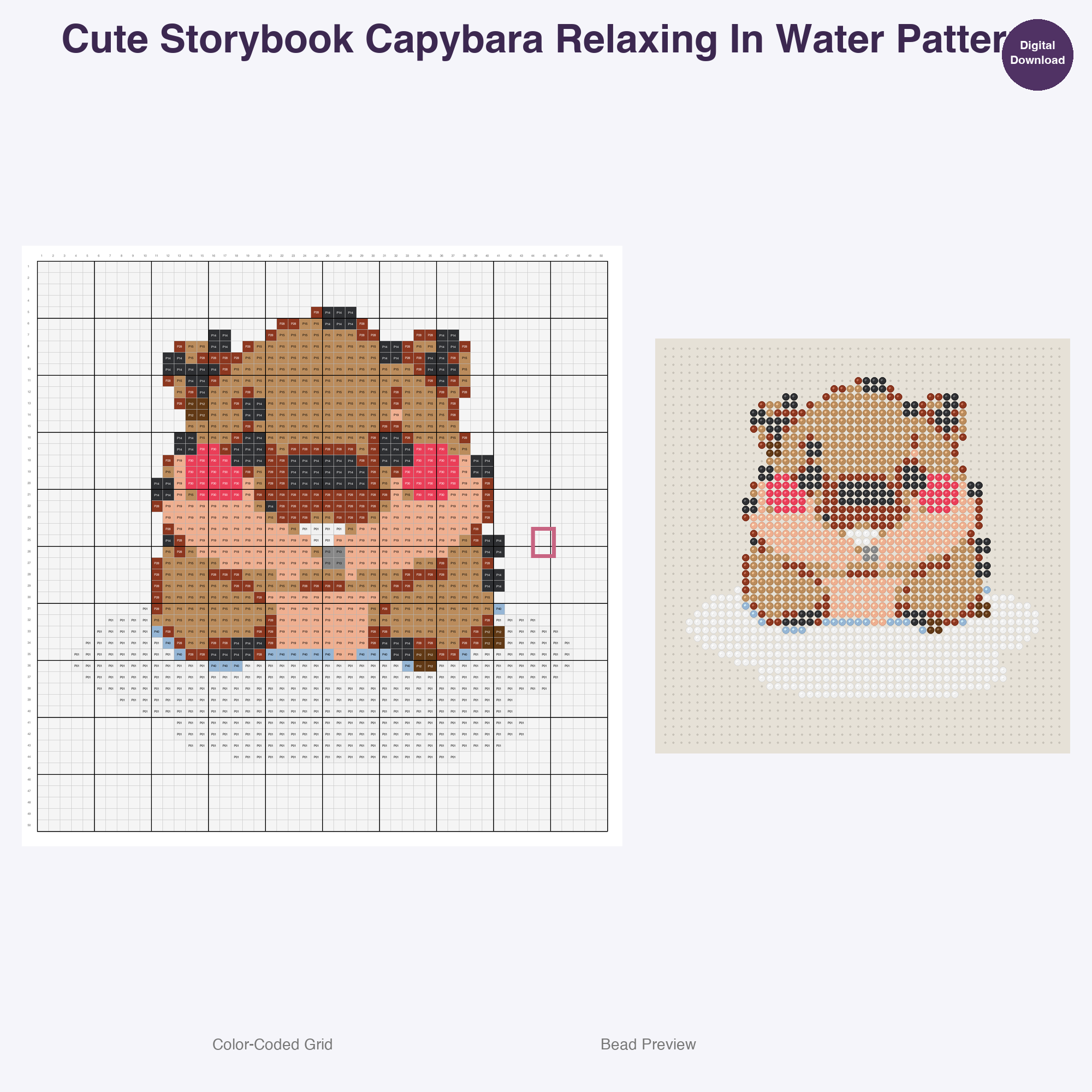Storybook Safari Animals Perler Bead Patterns Bundle, 48 Designs (PDF Digital Download)