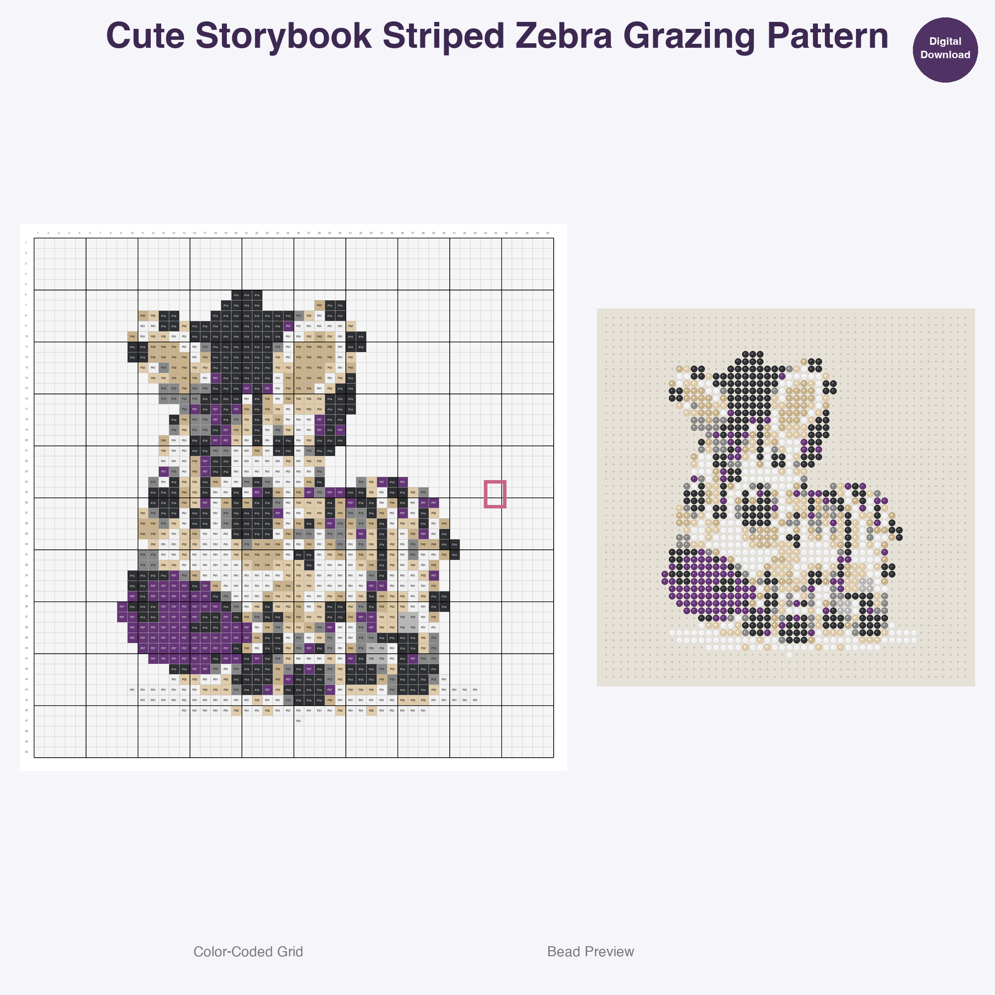 Storybook Safari Animals Perler Bead Patterns Bundle, 48 Designs (PDF Digital Download)