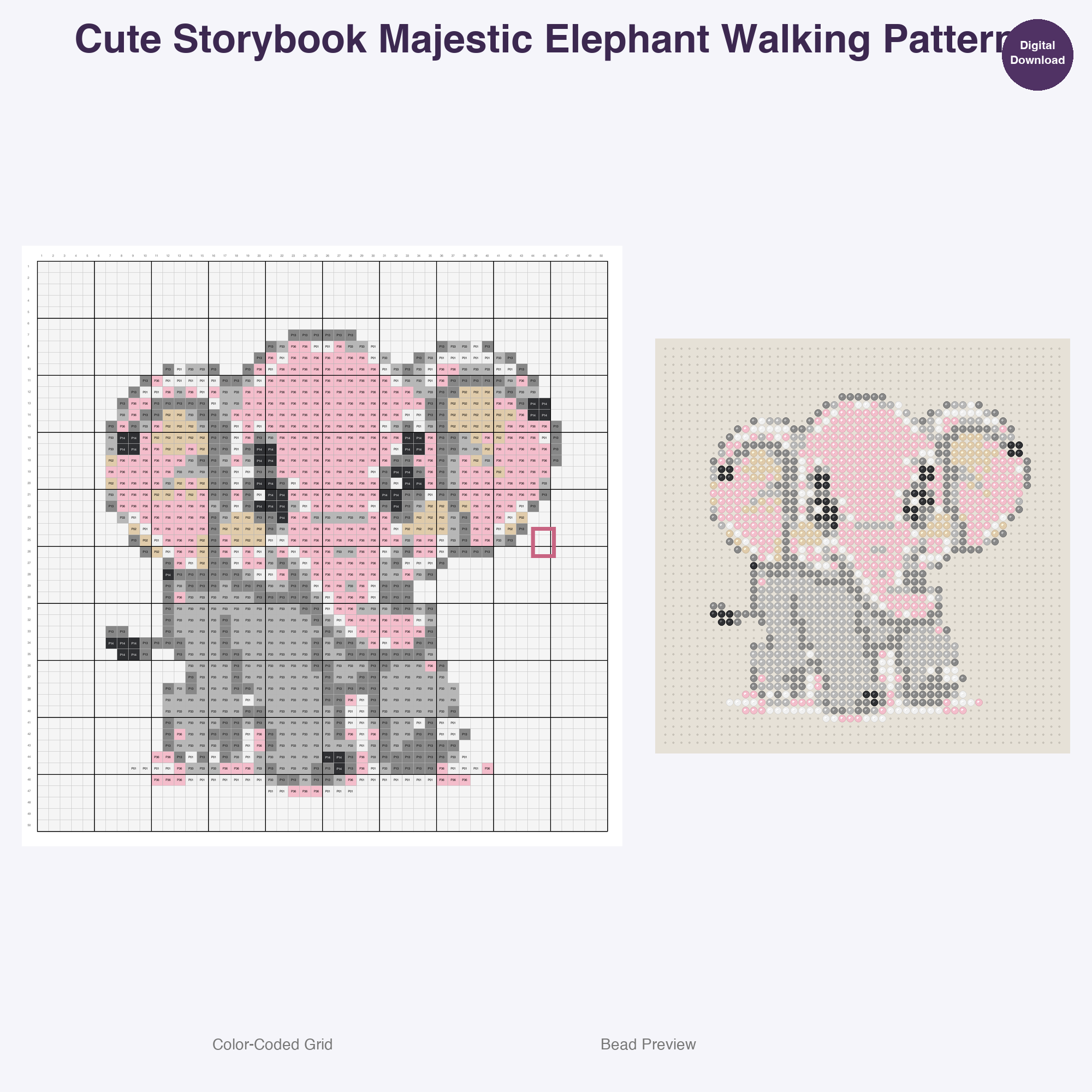 Storybook Safari Animals Perler Bead Patterns Bundle, 48 Designs (PDF Digital Download)