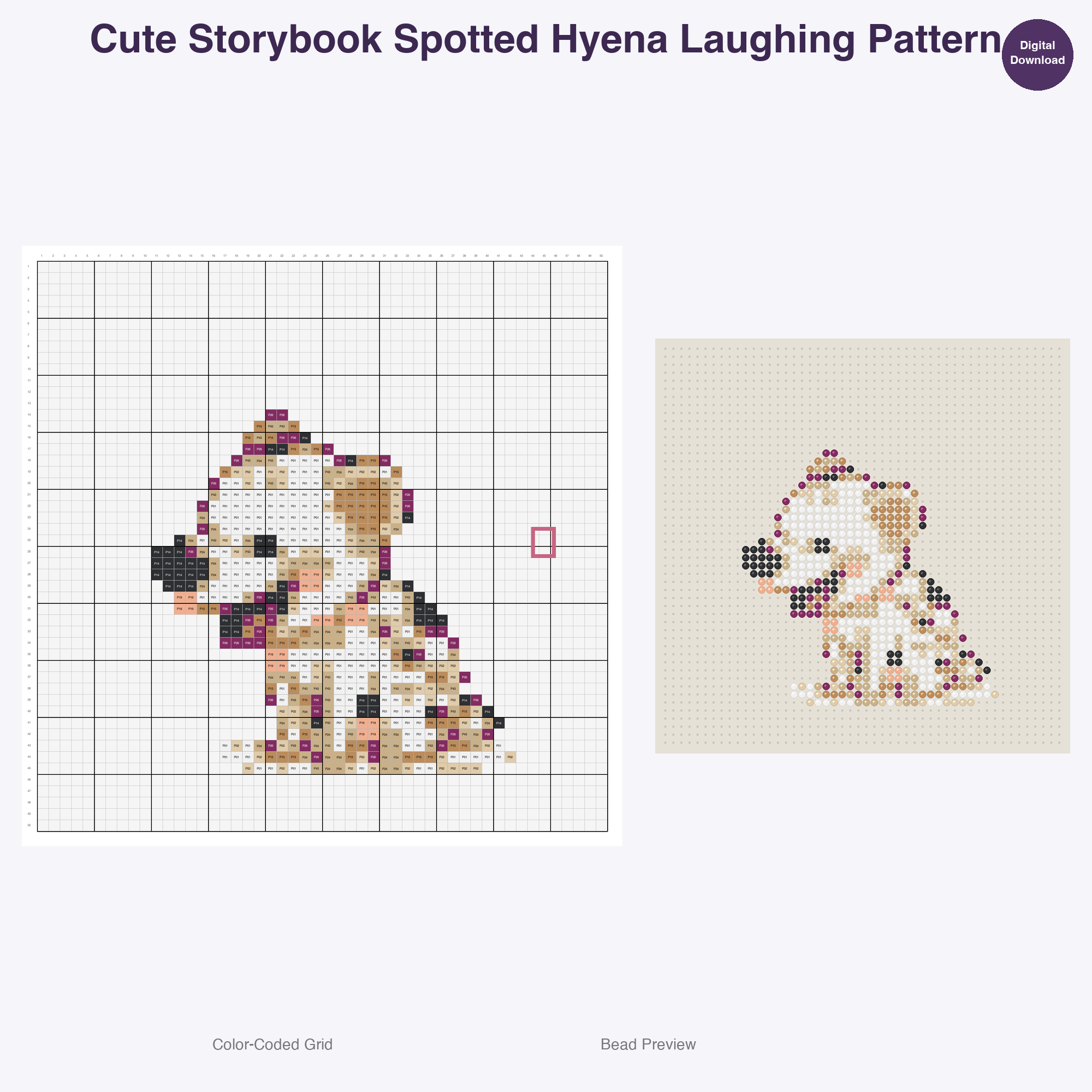 Storybook Safari Animals Perler Bead Patterns Bundle, 48 Designs (PDF Digital Download)