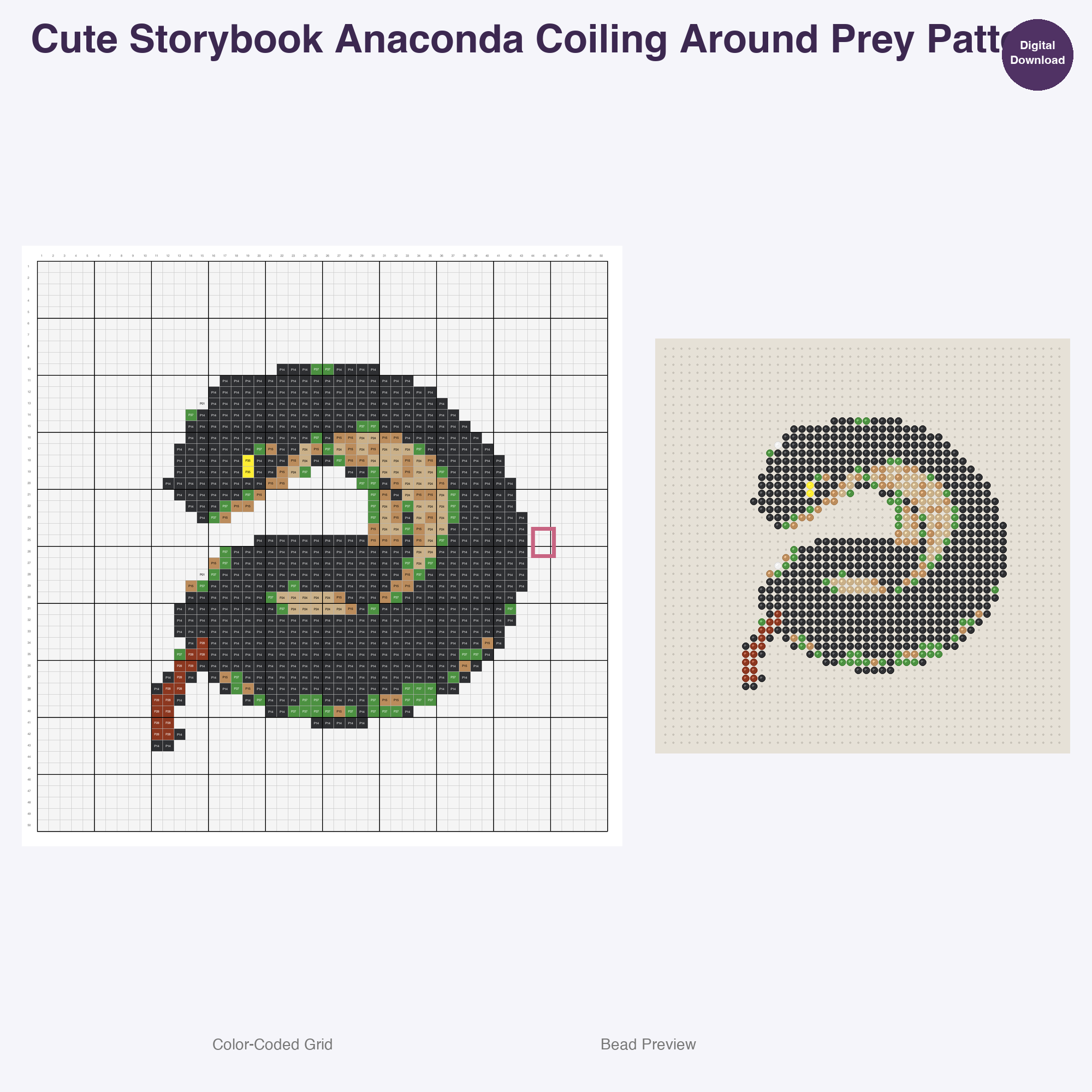 Storybook Safari Animals Perler Bead Patterns Bundle, 48 Designs (PDF Digital Download)