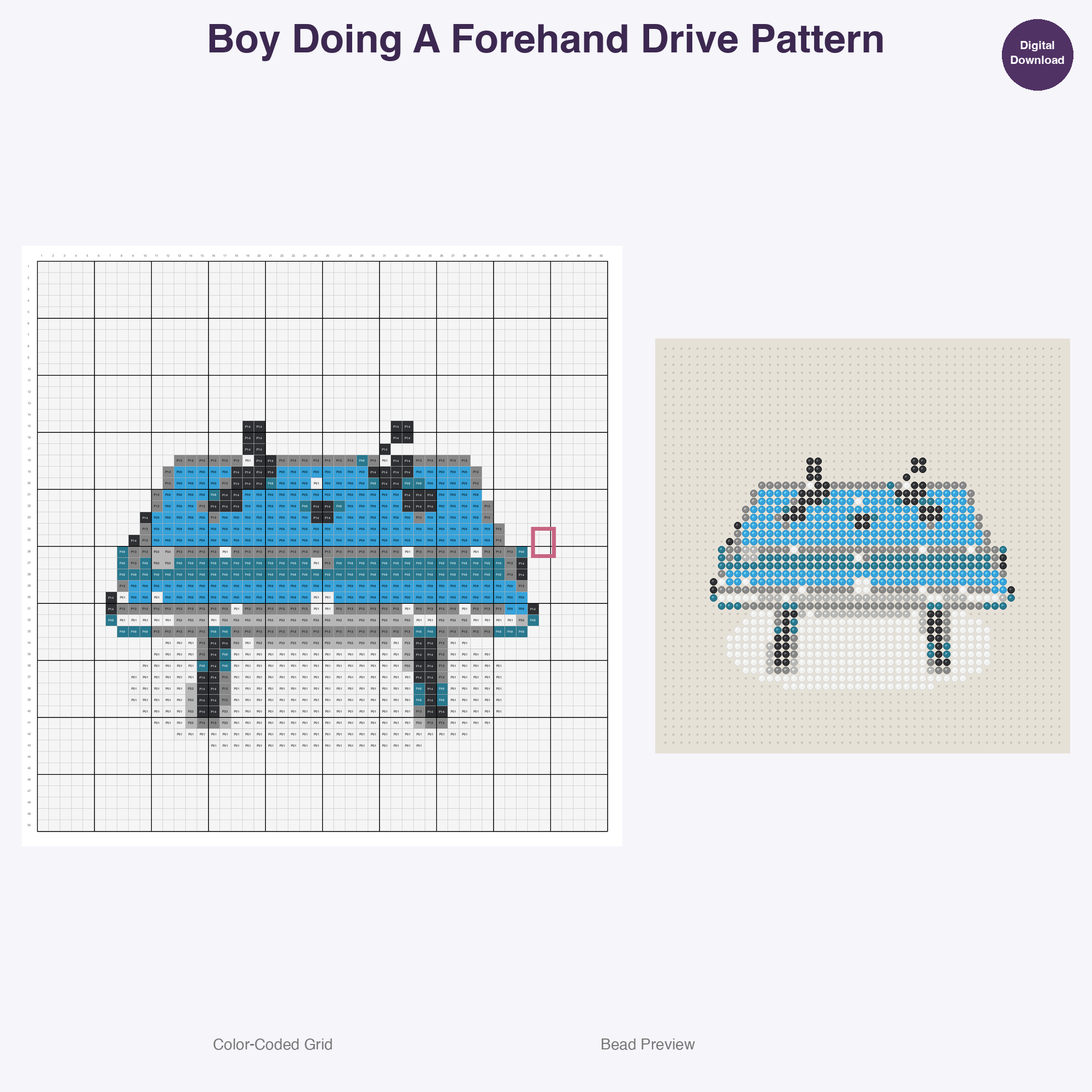 Cute Kids Table Tennis Perler Bead Patterns Bundle, 48 Designs (PDF Digital Download)