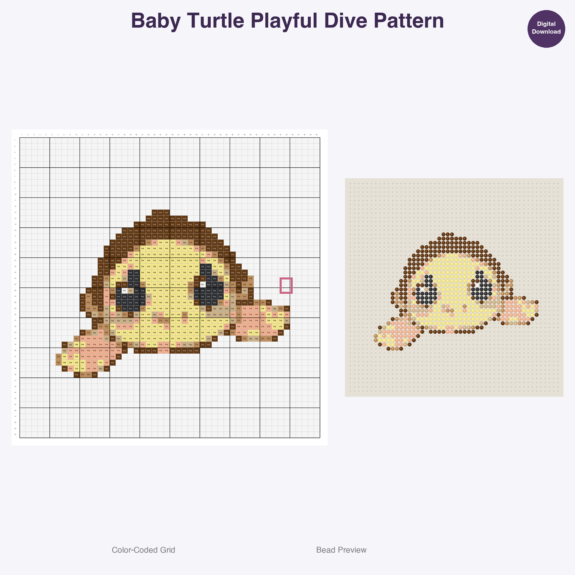 Tiny Paws Playdate Perler Bead Patterns, 48 Designs x 3 Grid Sizes (29x29 + 50x50 + 128x128), Fuse Bead PDF Digital Download