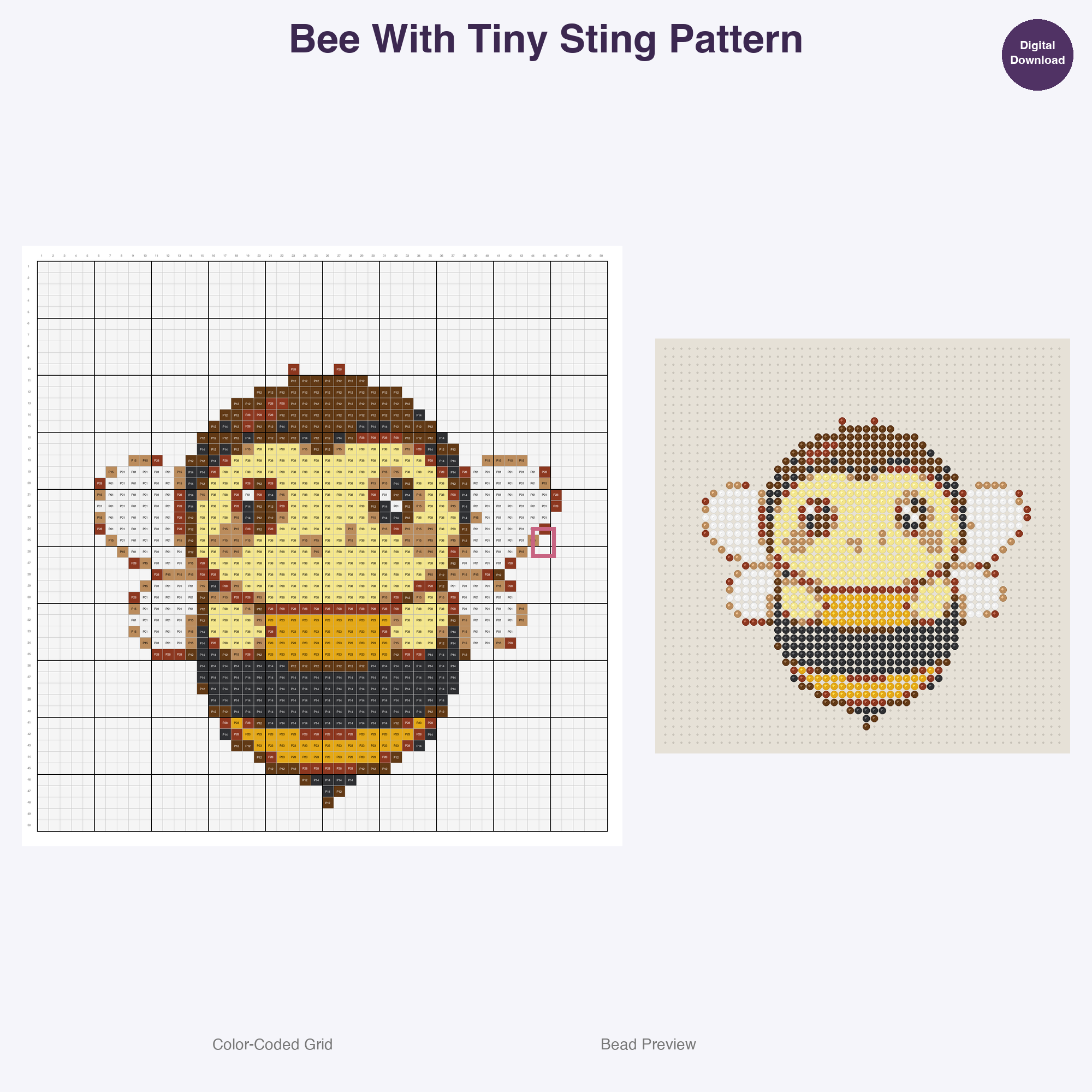 Tiny Terrarium Friends Perler Bead Patterns, 48 Designs x 3 Grid Sizes (29x29 + 50x50 + 128x128), Fuse Bead PDF Digital Download