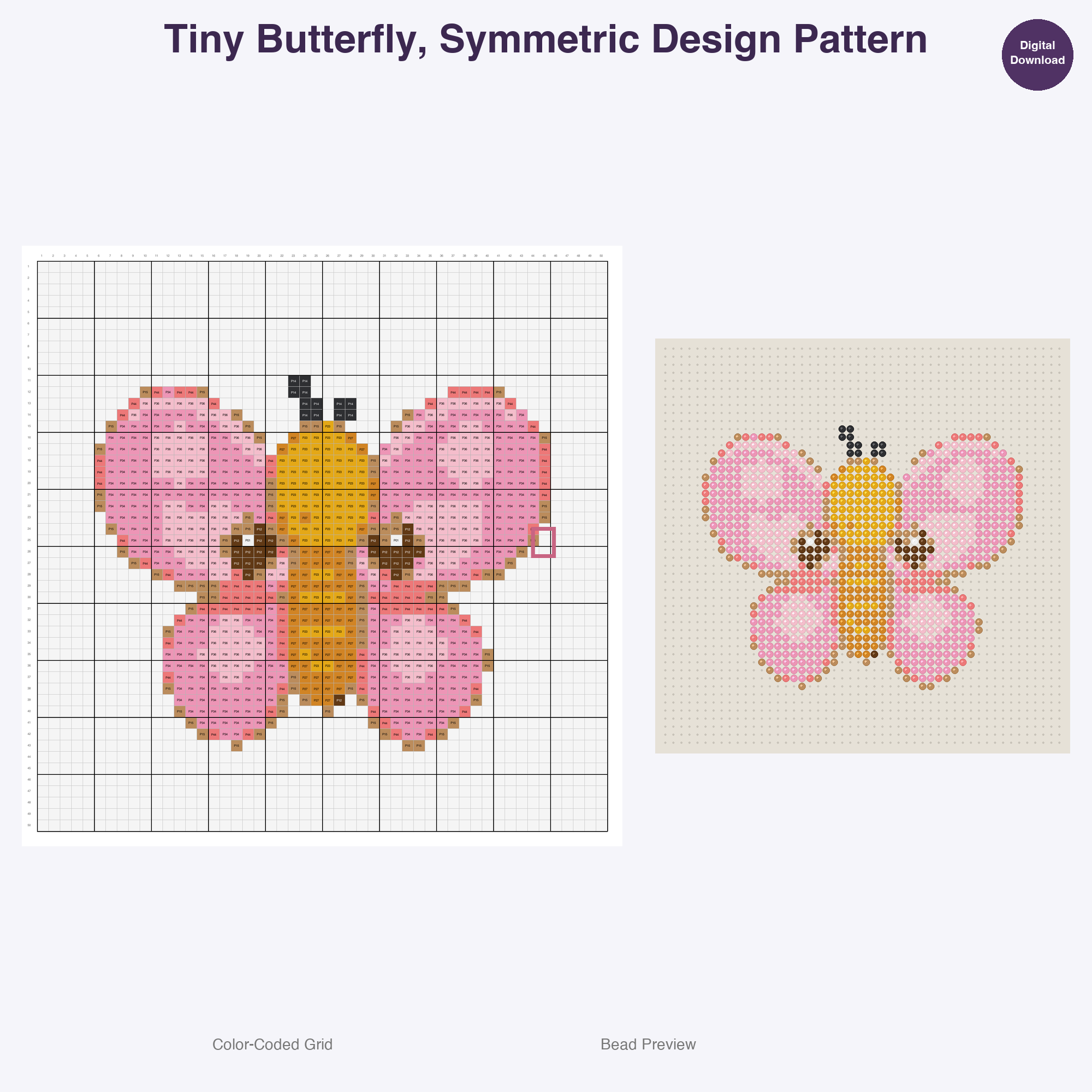Tiny Terrarium Friends Perler Bead Patterns, 48 Designs x 3 Grid Sizes (29x29 + 50x50 + 128x128), Fuse Bead PDF Digital Download