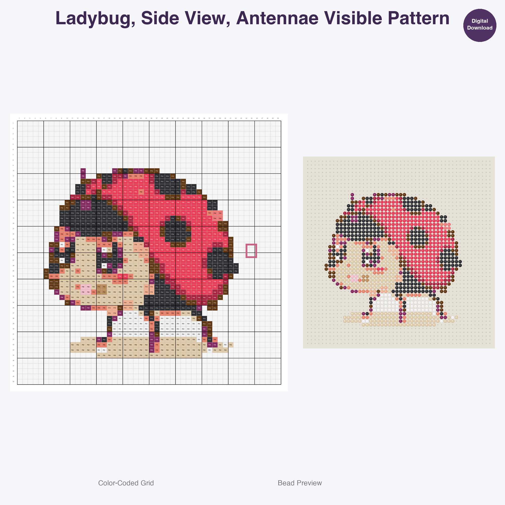 Tiny Terrarium Friends Perler Bead Patterns, 48 Designs x 3 Grid Sizes (29x29 + 50x50 + 128x128), Fuse Bead PDF Digital Download