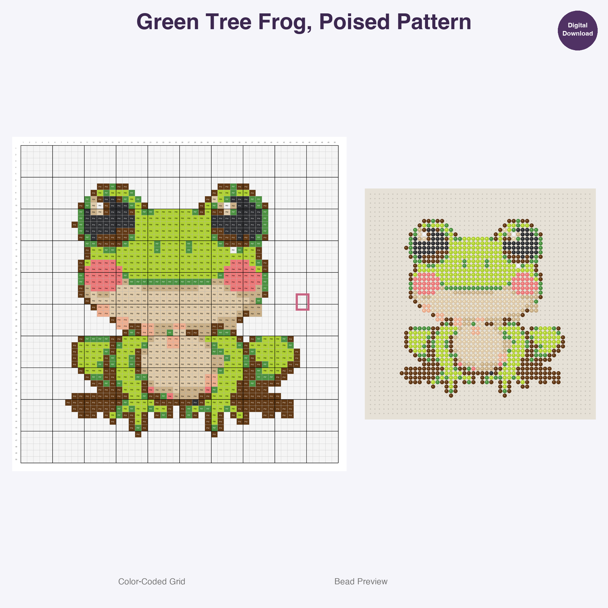 Tiny Terrarium Friends Perler Bead Patterns, 48 Designs x 3 Grid Sizes (29x29 + 50x50 + 128x128), Fuse Bead PDF Digital Download