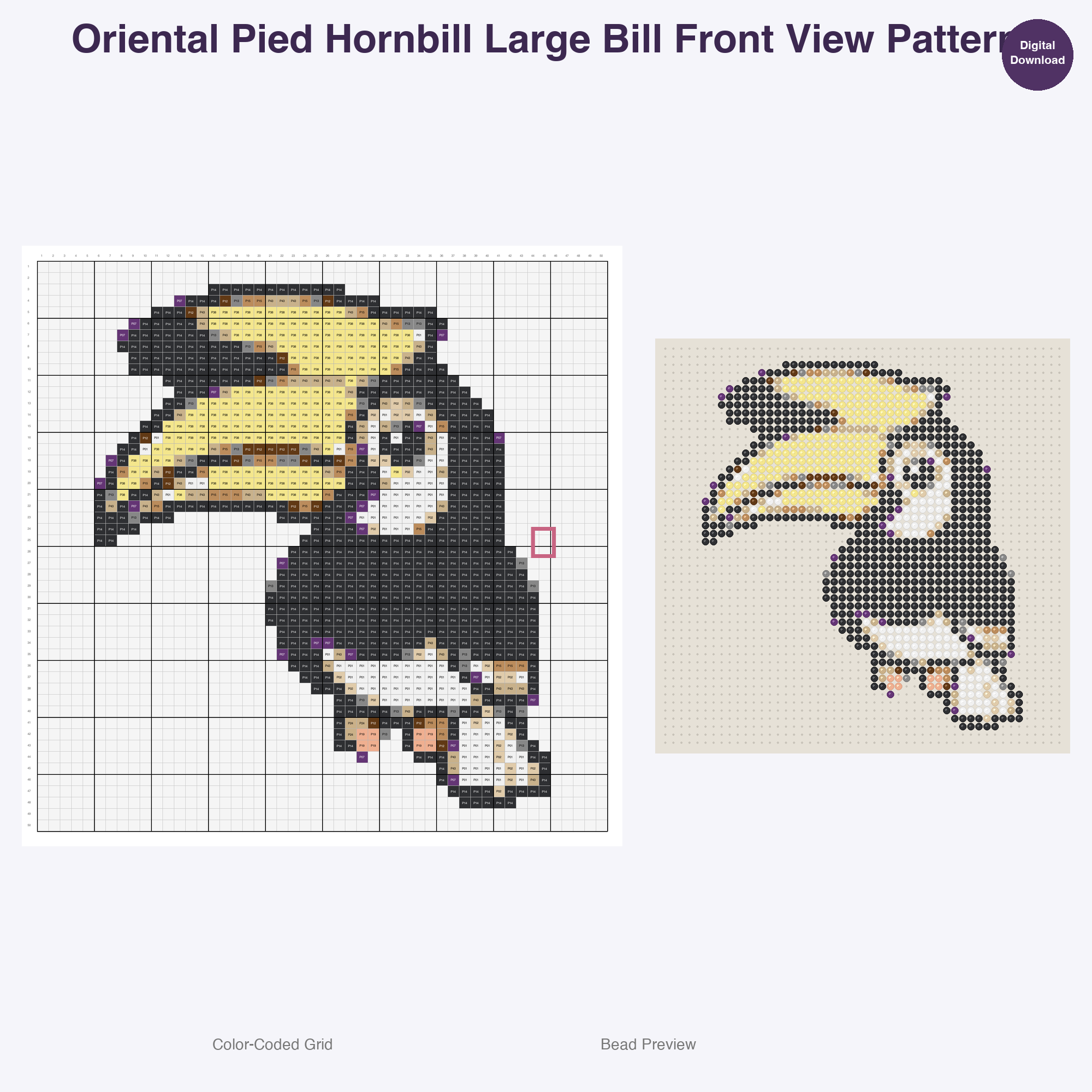 Tropical Birds Paradise Perler Bead Patterns, 48 Designs x 3 Grid Sizes (29x29 + 50x50 + 128x128), Fuse Bead PDF Digital Download
