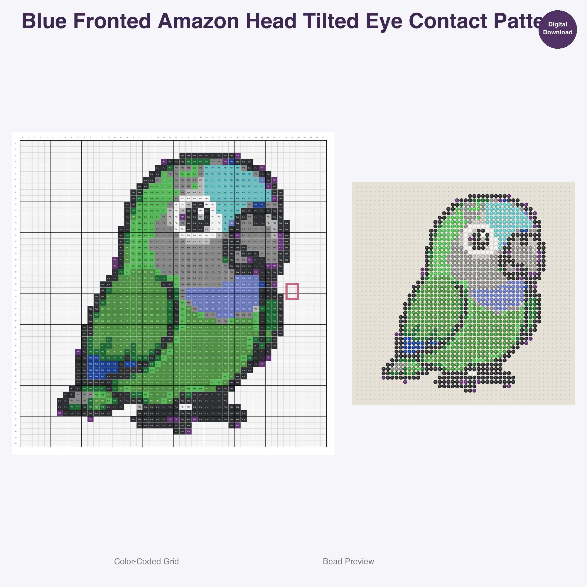 Tropical Birds Paradise Perler Bead Patterns, 48 Designs x 3 Grid Sizes (29x29 + 50x50 + 128x128), Fuse Bead PDF Digital Download