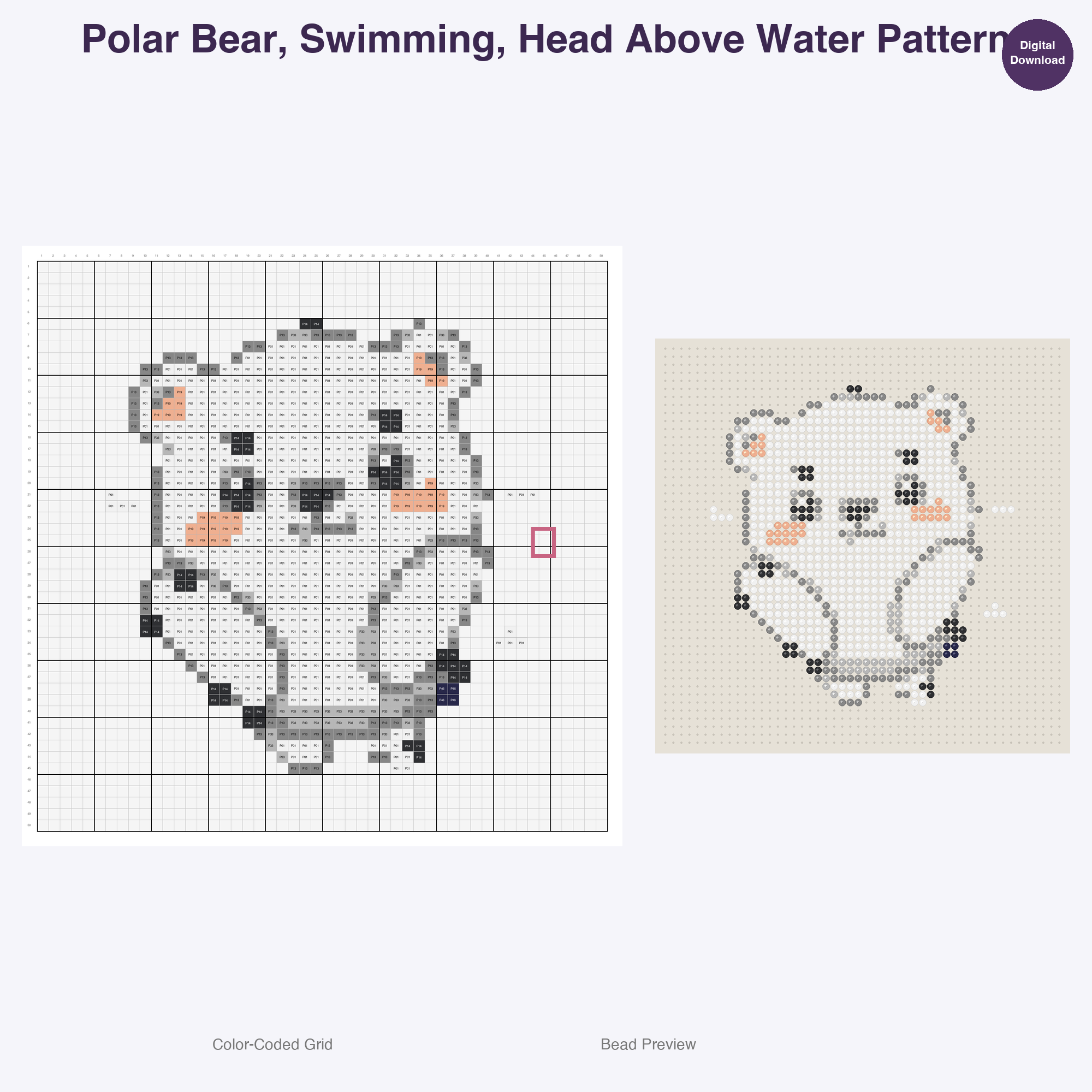 Tundra Tuffies Perler Bead Patterns, 48 Designs x 3 Grid Sizes (29x29 + 50x50 + 128x128), Fuse Bead PDF Digital Download