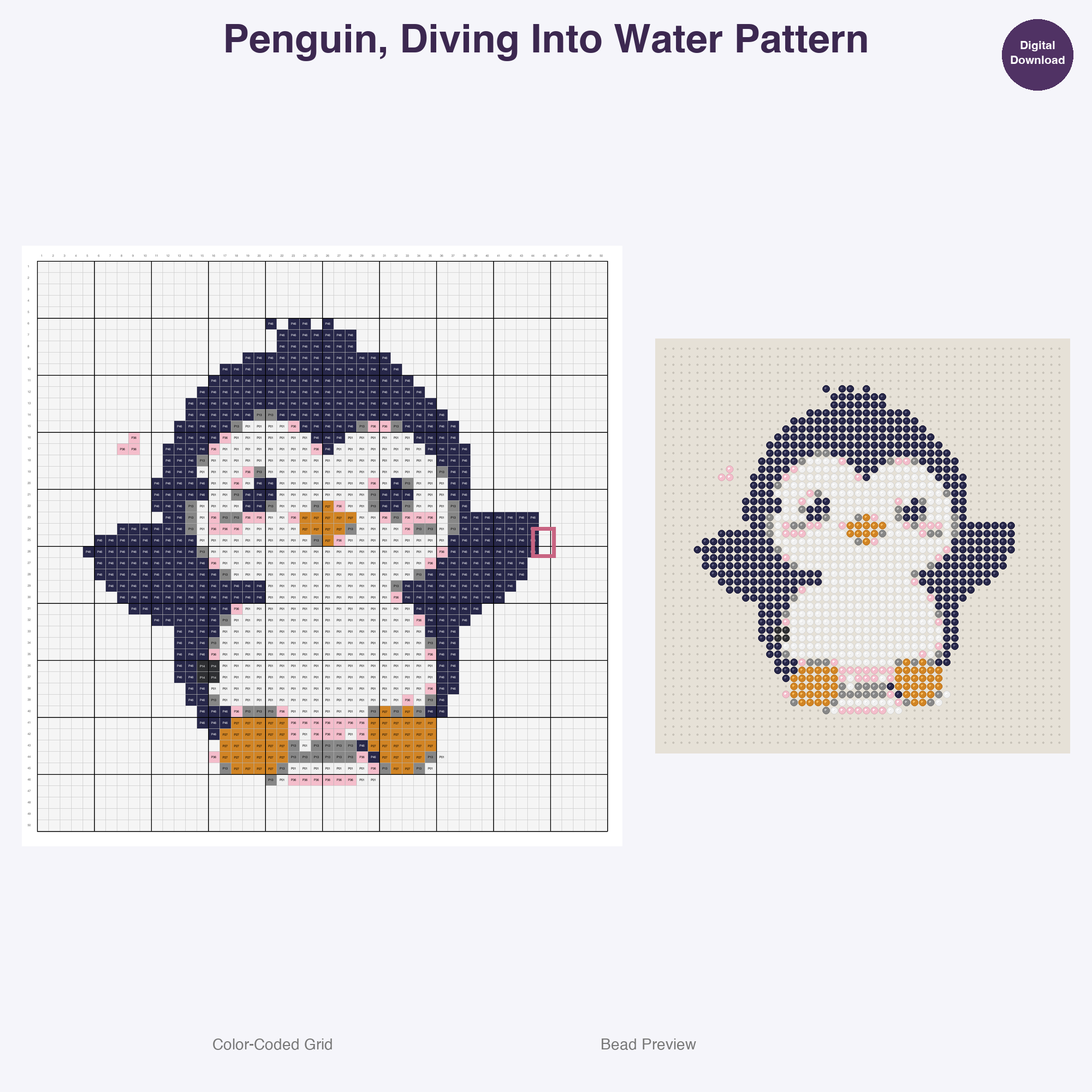 Tundra Tuffies Perler Bead Patterns, 48 Designs x 3 Grid Sizes (29x29 + 50x50 + 128x128), Fuse Bead PDF Digital Download