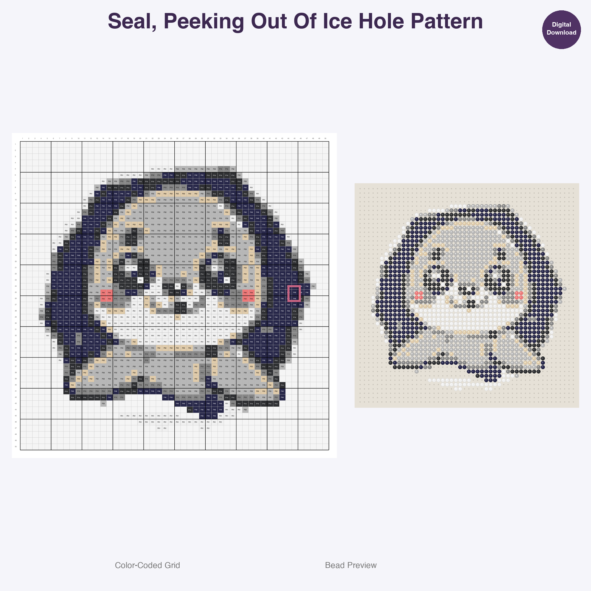 Tundra Tuffies Perler Bead Patterns, 48 Designs x 3 Grid Sizes (29x29 + 50x50 + 128x128), Fuse Bead PDF Digital Download