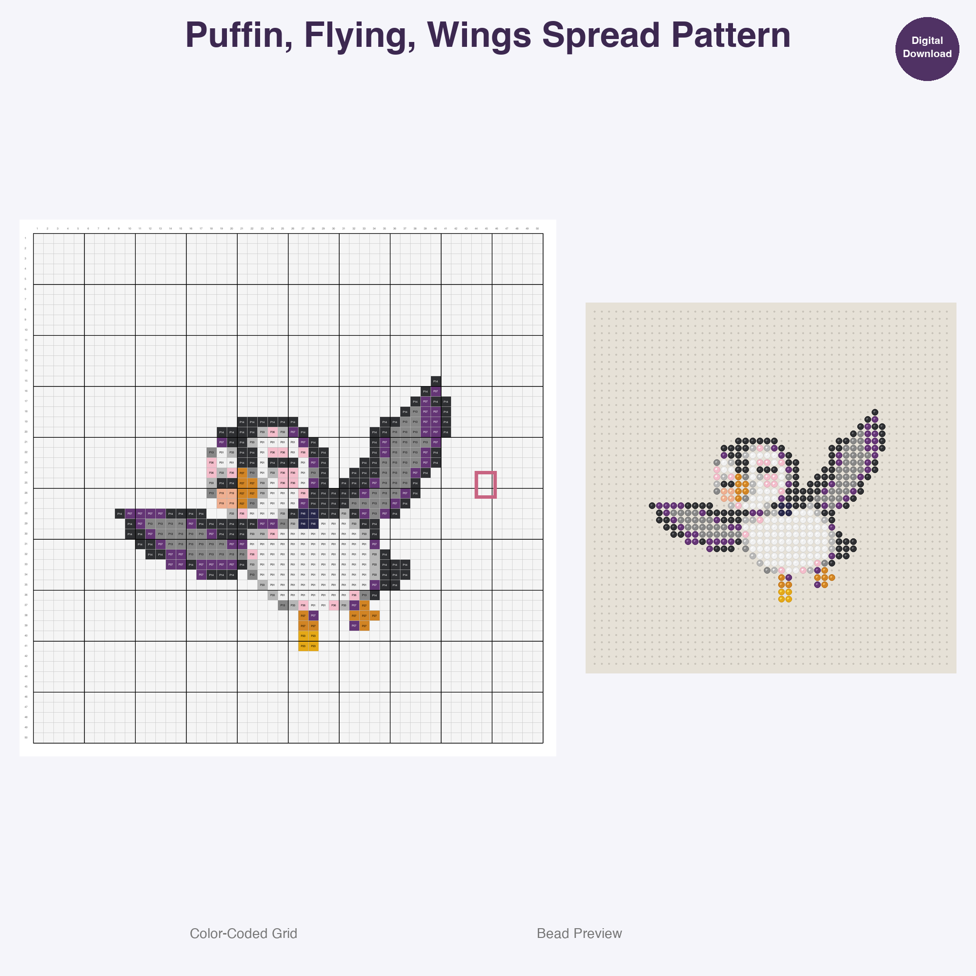 Tundra Tuffies Perler Bead Patterns, 48 Designs x 3 Grid Sizes (29x29 + 50x50 + 128x128), Fuse Bead PDF Digital Download