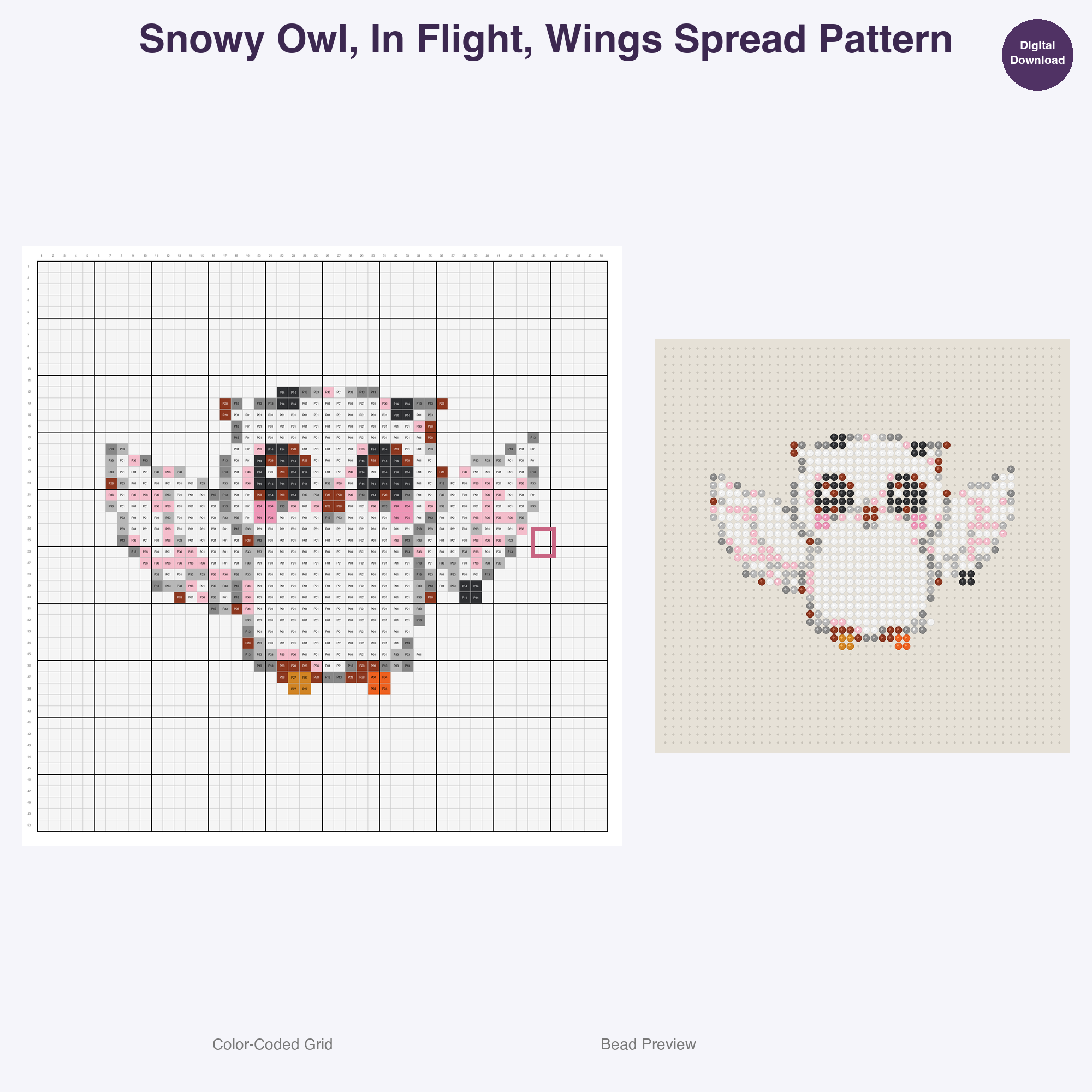 Tundra Tuffies Perler Bead Patterns, 48 Designs x 3 Grid Sizes (29x29 + 50x50 + 128x128), Fuse Bead PDF Digital Download