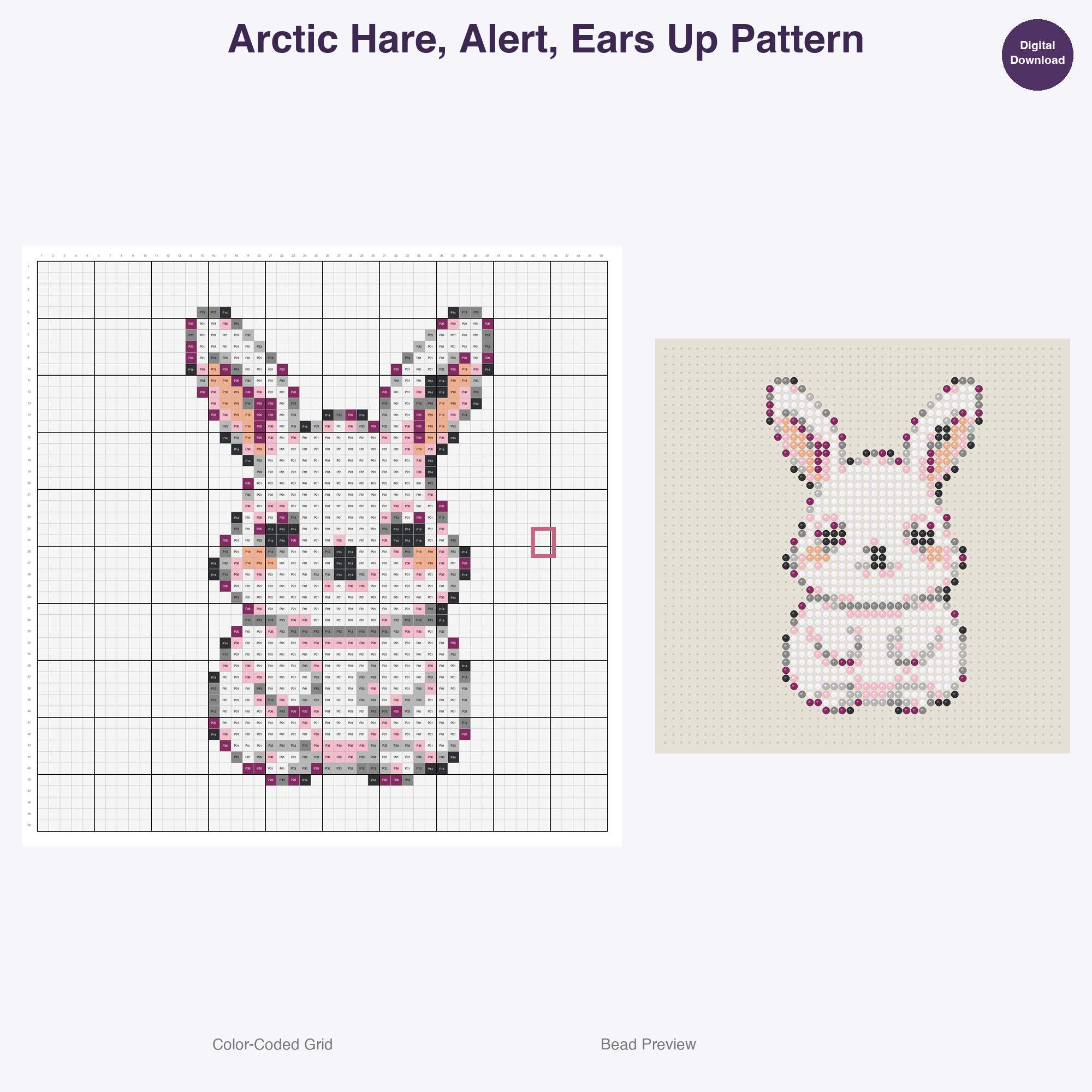 Tundra Tuffies Perler Bead Patterns, 48 Designs x 3 Grid Sizes (29x29 + 50x50 + 128x128), Fuse Bead PDF Digital Download