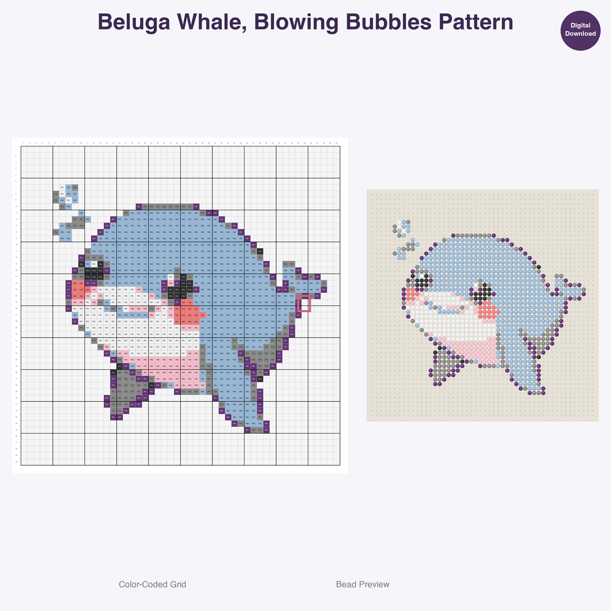 Tundra Tuffies Perler Bead Patterns, 48 Designs x 3 Grid Sizes (29x29 + 50x50 + 128x128), Fuse Bead PDF Digital Download
