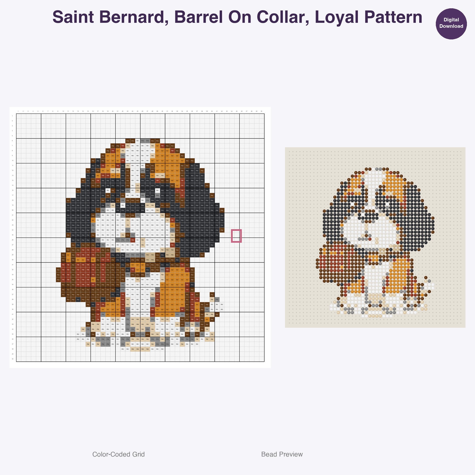 Wagging Tails Global Breeds Perler Bead Patterns, 48 Designs x 3 Grid Sizes (29x29 + 50x50 + 128x128), Fuse Bead PDF Digital Download
