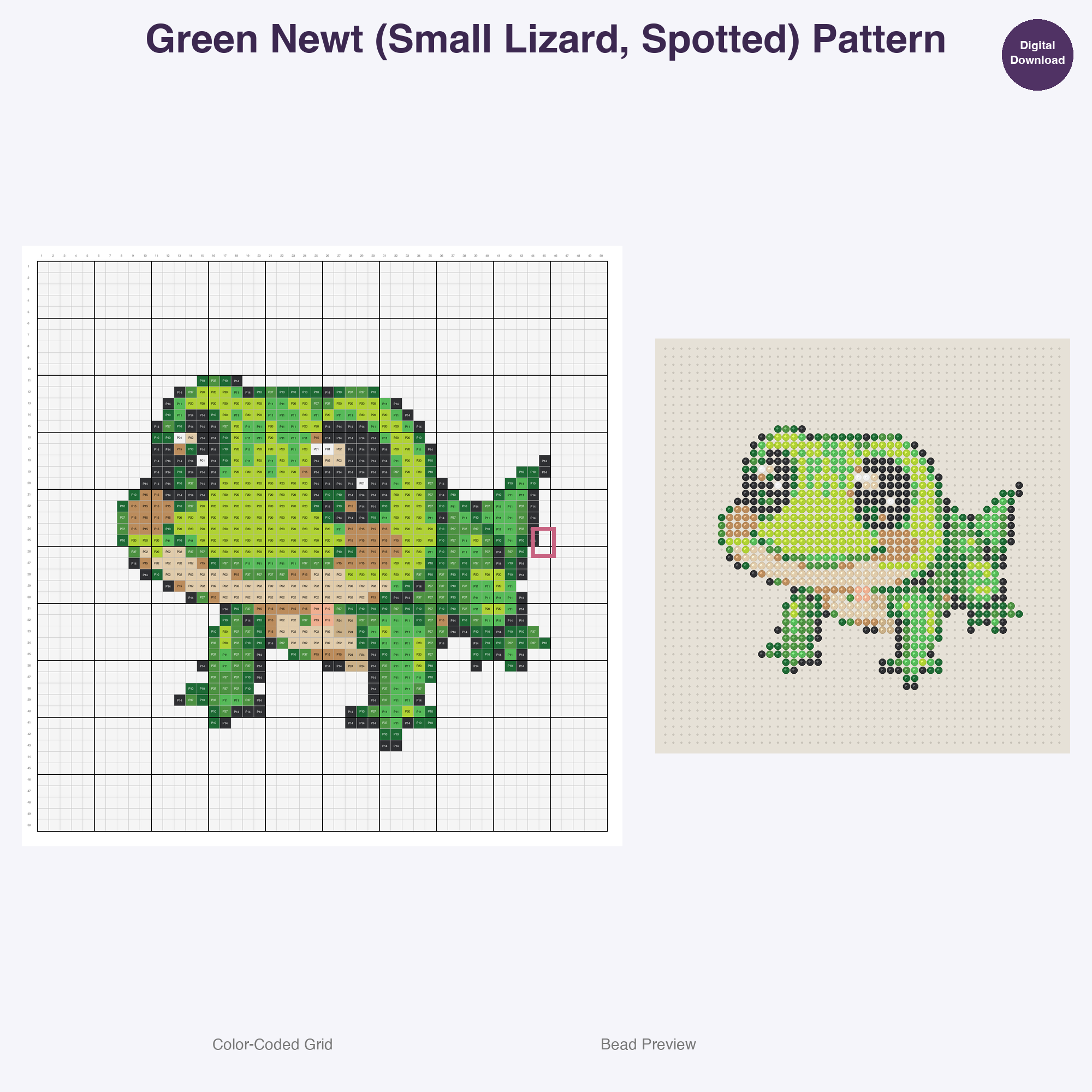 Whimsical Aquatic Critters Perler Bead Patterns, 48 Designs x 3 Grid Sizes (29x29 + 50x50 + 128x128), Fuse Bead PDF Digital Download