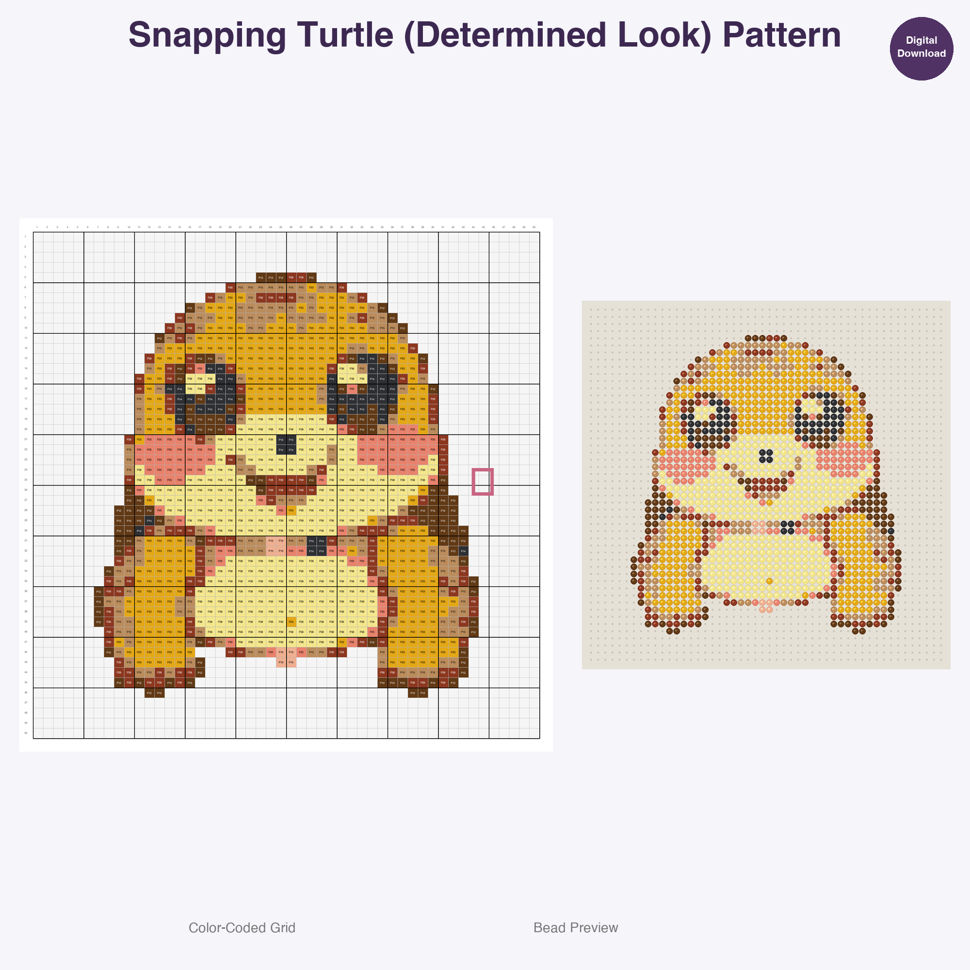 Whimsical Aquatic Critters Perler Bead Patterns, 48 Designs x 3 Grid Sizes (29x29 + 50x50 + 128x128), Fuse Bead PDF Digital Download