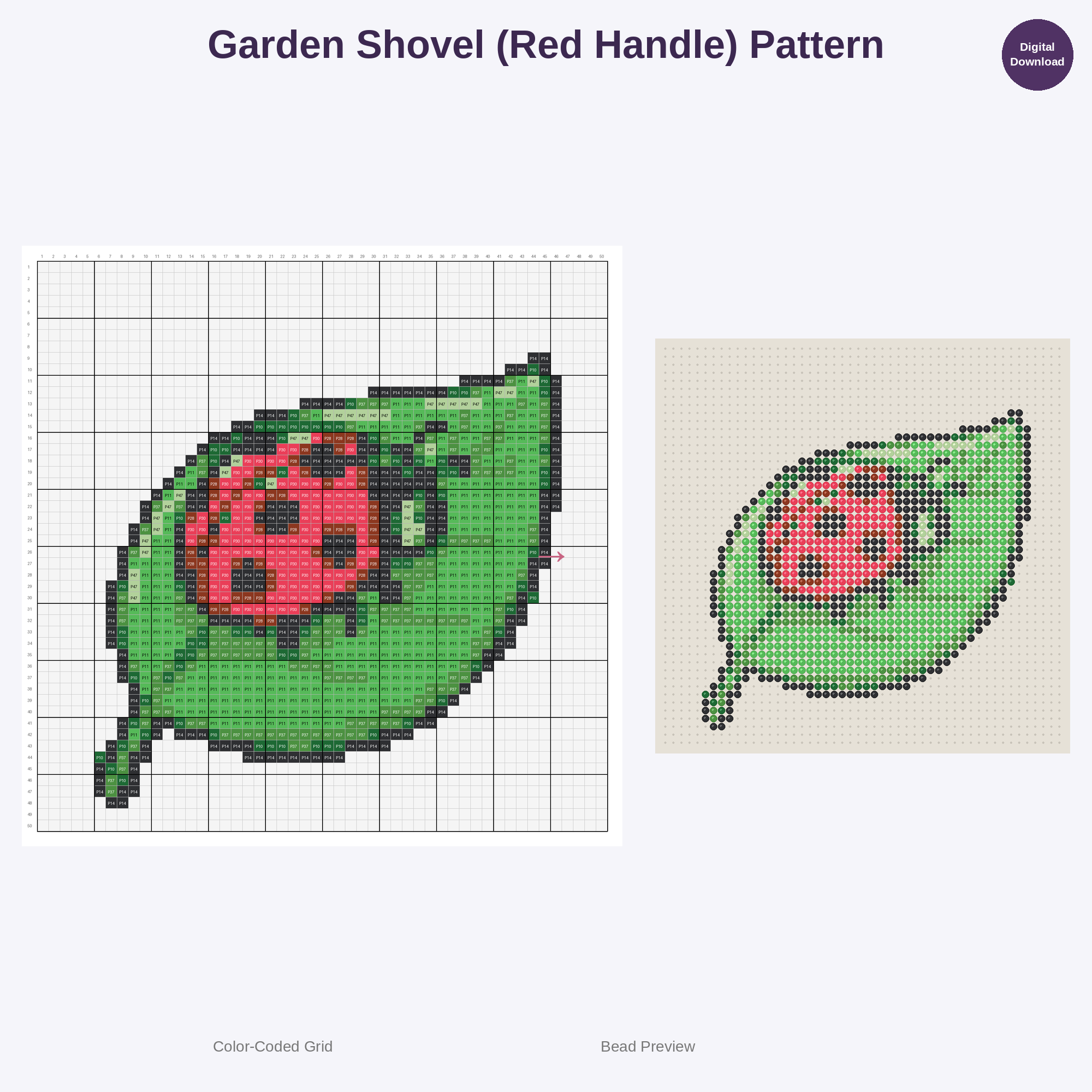 Whimsical Potting Shed & Garden Tools Perler Bead Patterns Bundle, 48 Designs (PDF Digital Download)