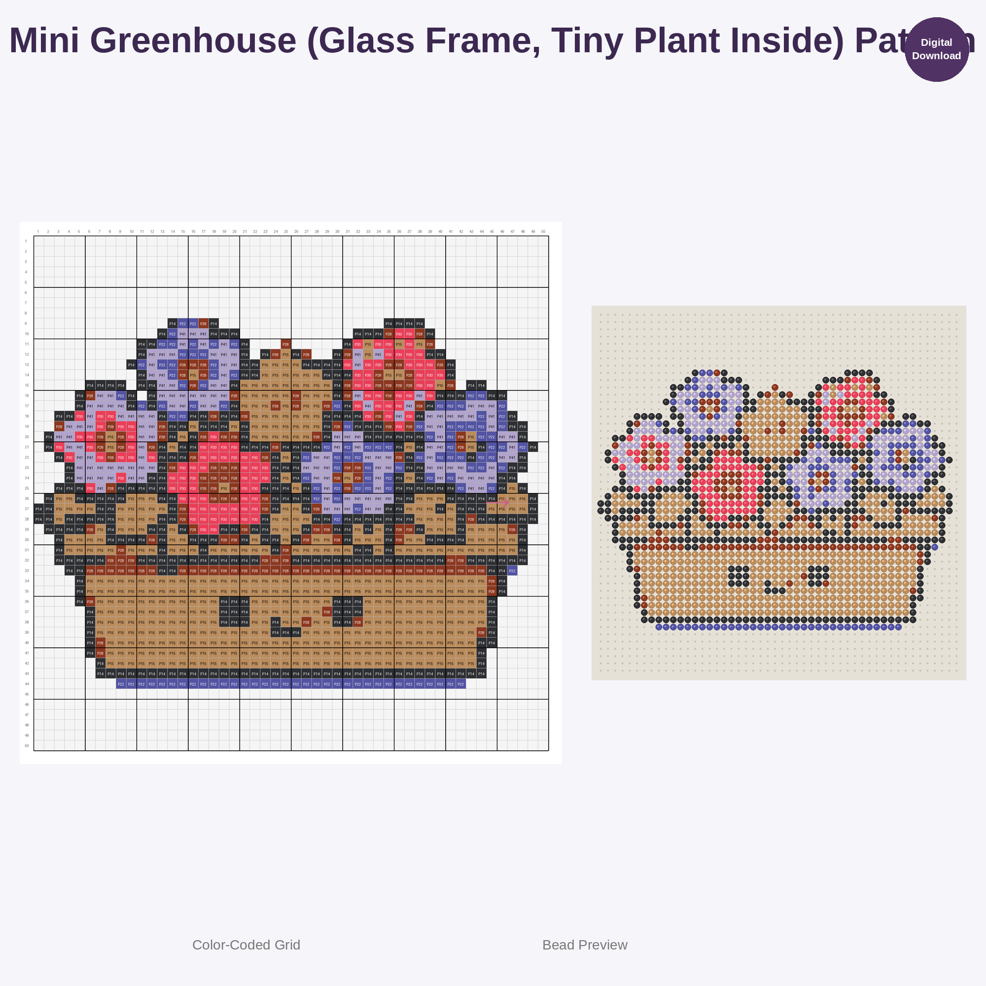 Whimsical Potting Shed & Garden Tools Perler Bead Patterns Bundle, 48 Designs (PDF Digital Download)
