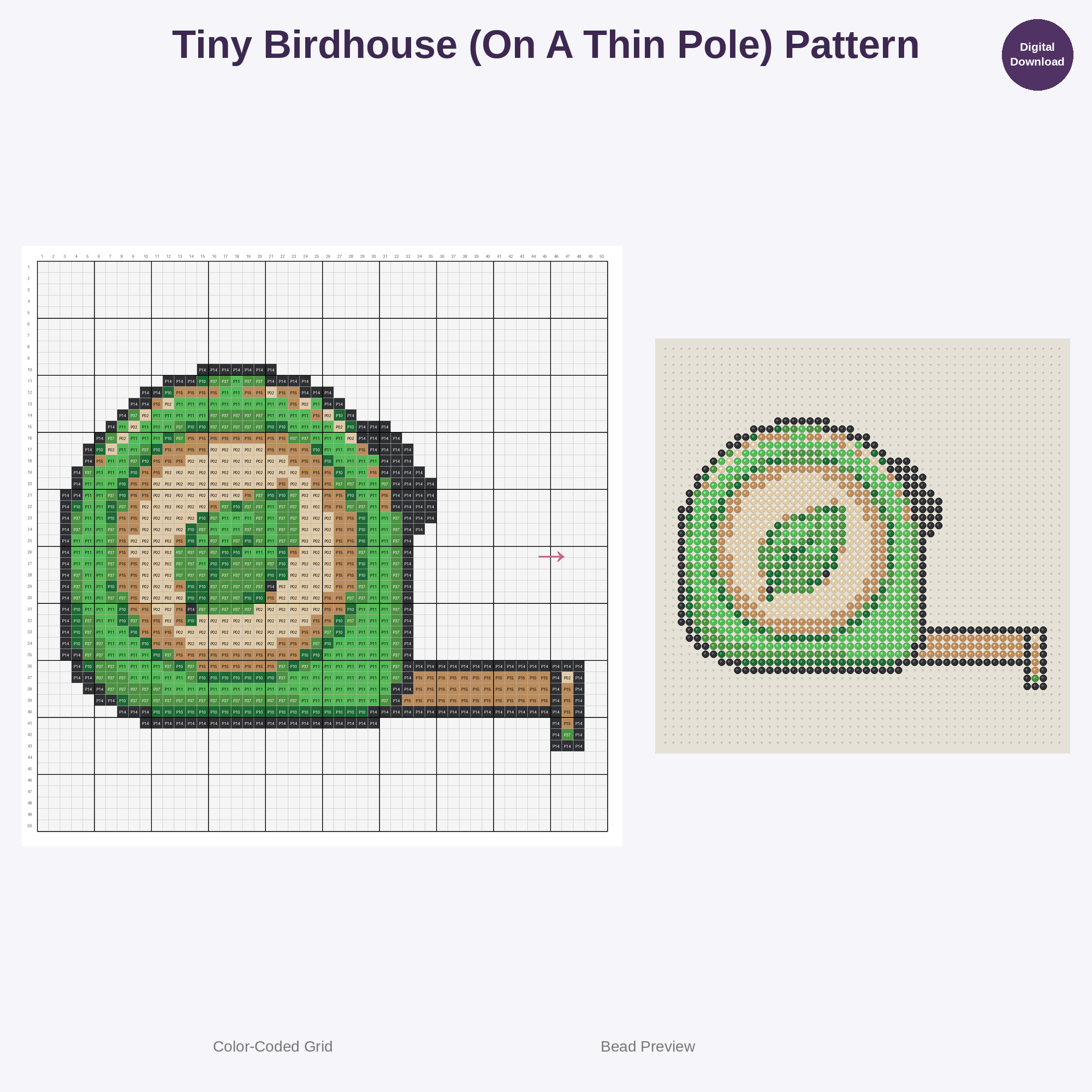 Whimsical Potting Shed & Garden Tools Perler Bead Patterns Bundle, 48 Designs (PDF Digital Download)