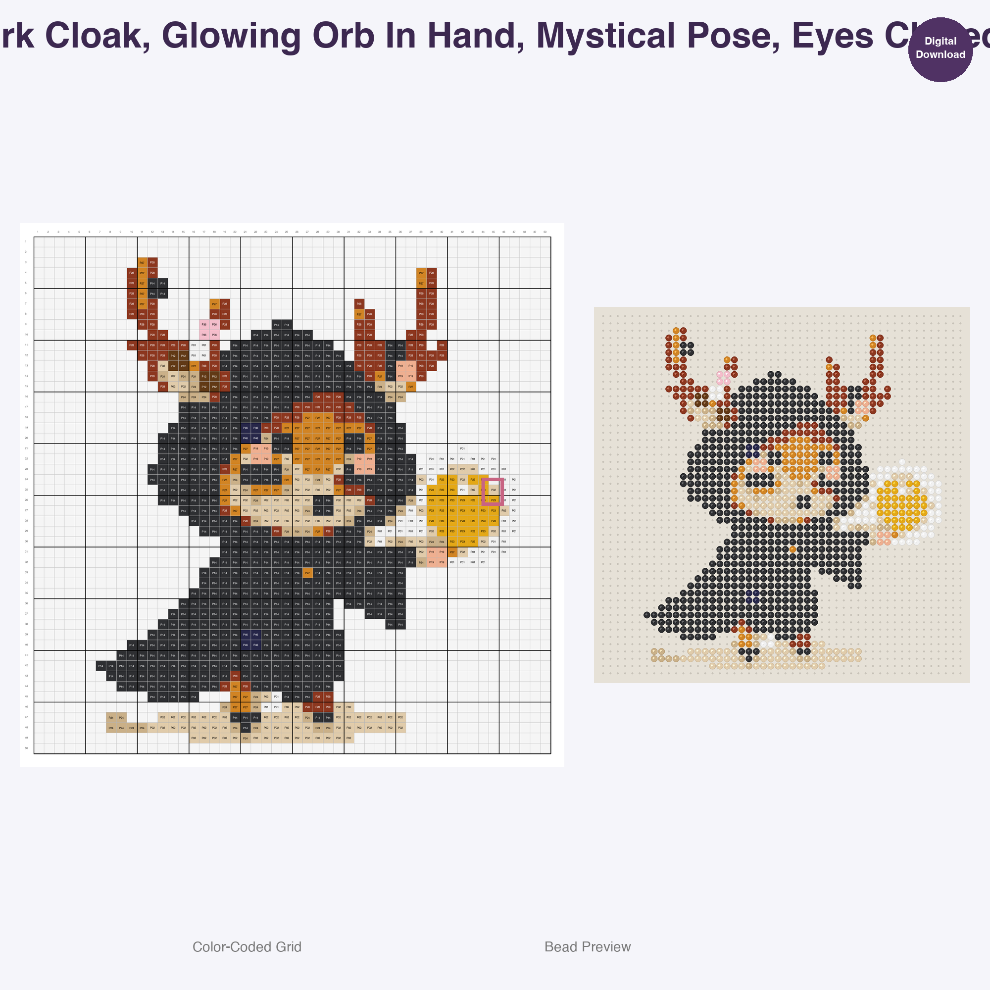 Whimsical Woodland Nobility Perler Bead Patterns, 48 Designs x 3 Grid Sizes (29x29 + 50x50 + 128x128), Fuse Bead PDF Digital Download
