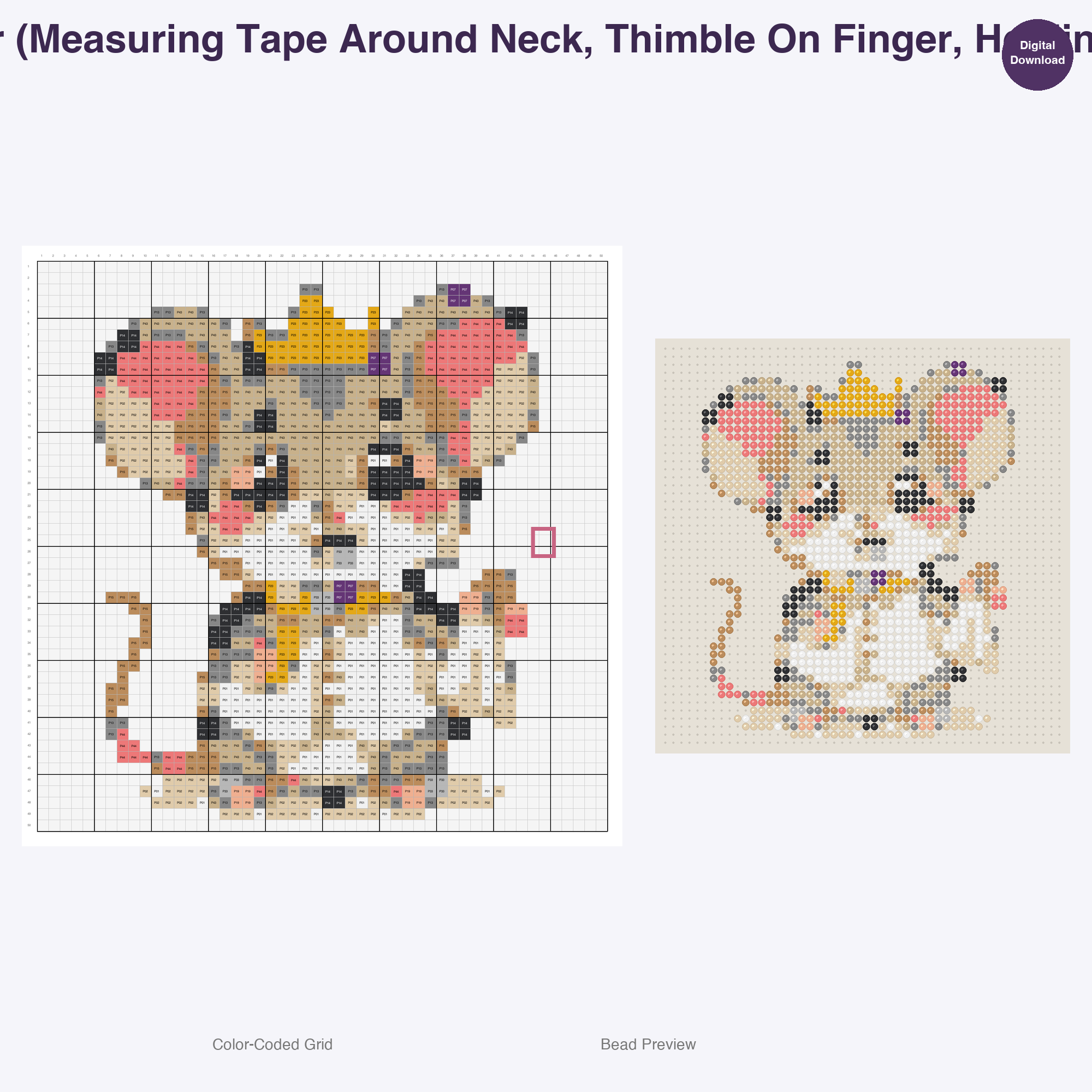Whimsical Woodland Nobility Perler Bead Patterns, 48 Designs x 3 Grid Sizes (29x29 + 50x50 + 128x128), Fuse Bead PDF Digital Download