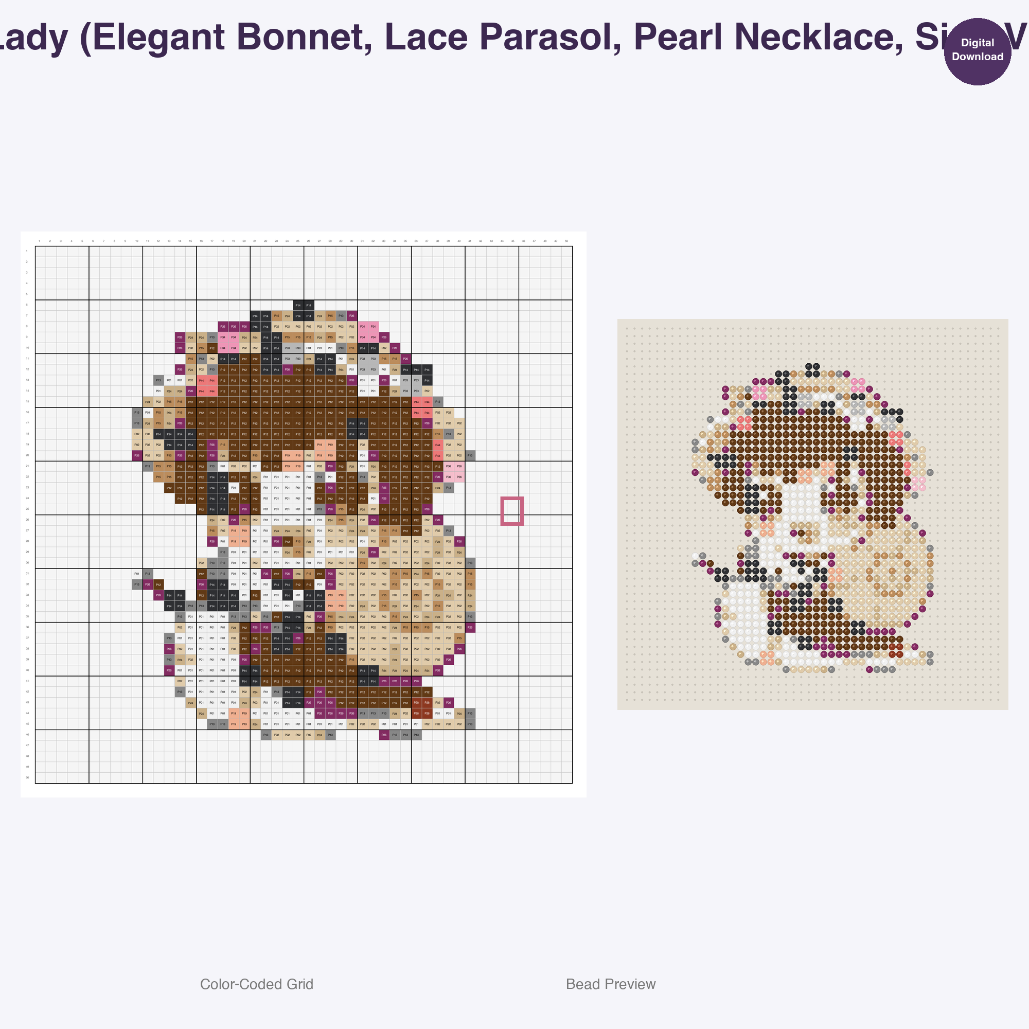 Whimsical Woodland Nobility Perler Bead Patterns, 48 Designs x 3 Grid Sizes (29x29 + 50x50 + 128x128), Fuse Bead PDF Digital Download
