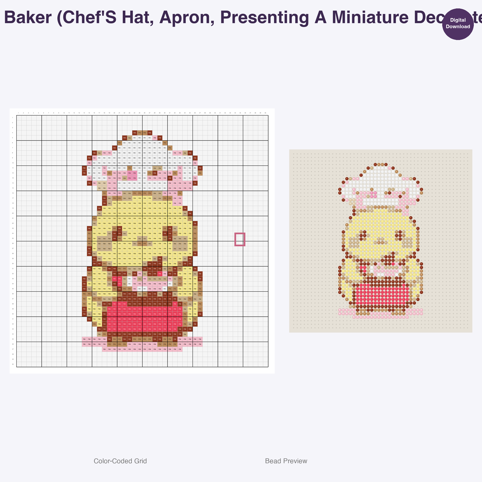 Whimsical Woodland Nobility Perler Bead Patterns, 48 Designs x 3 Grid Sizes (29x29 + 50x50 + 128x128), Fuse Bead PDF Digital Download