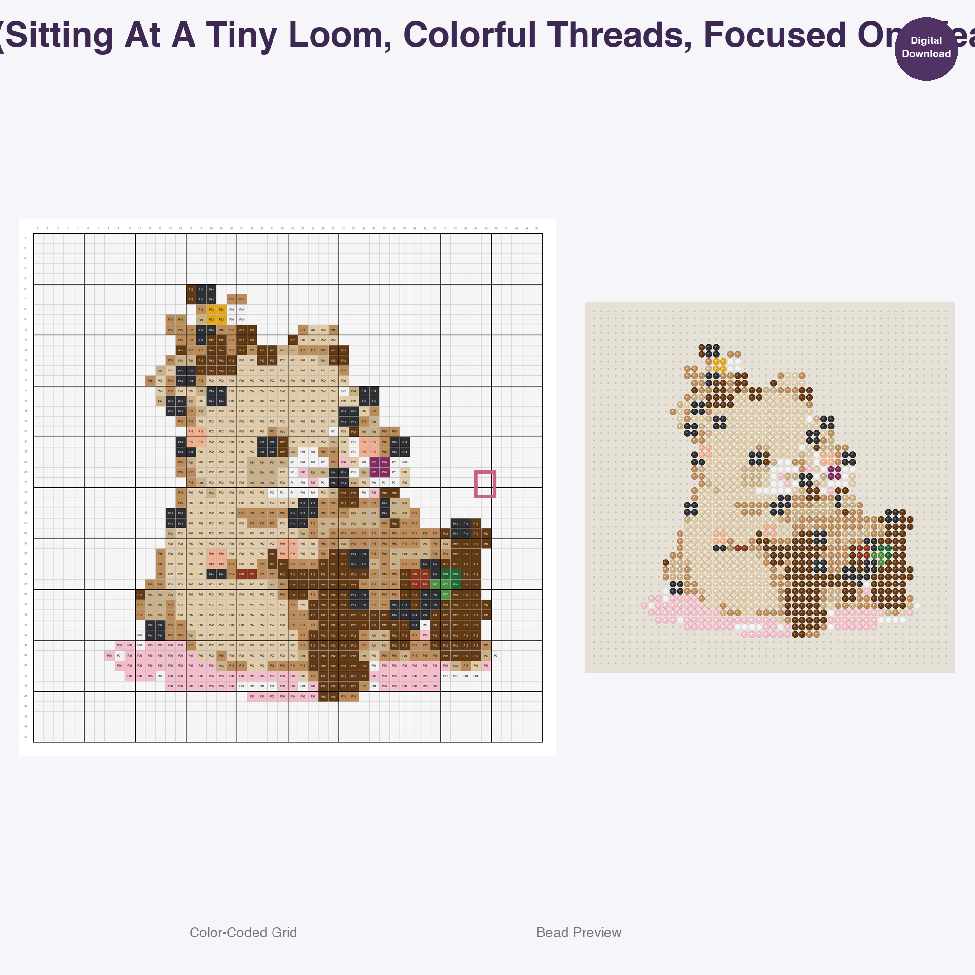 Whimsical Woodland Nobility Perler Bead Patterns, 48 Designs x 3 Grid Sizes (29x29 + 50x50 + 128x128), Fuse Bead PDF Digital Download