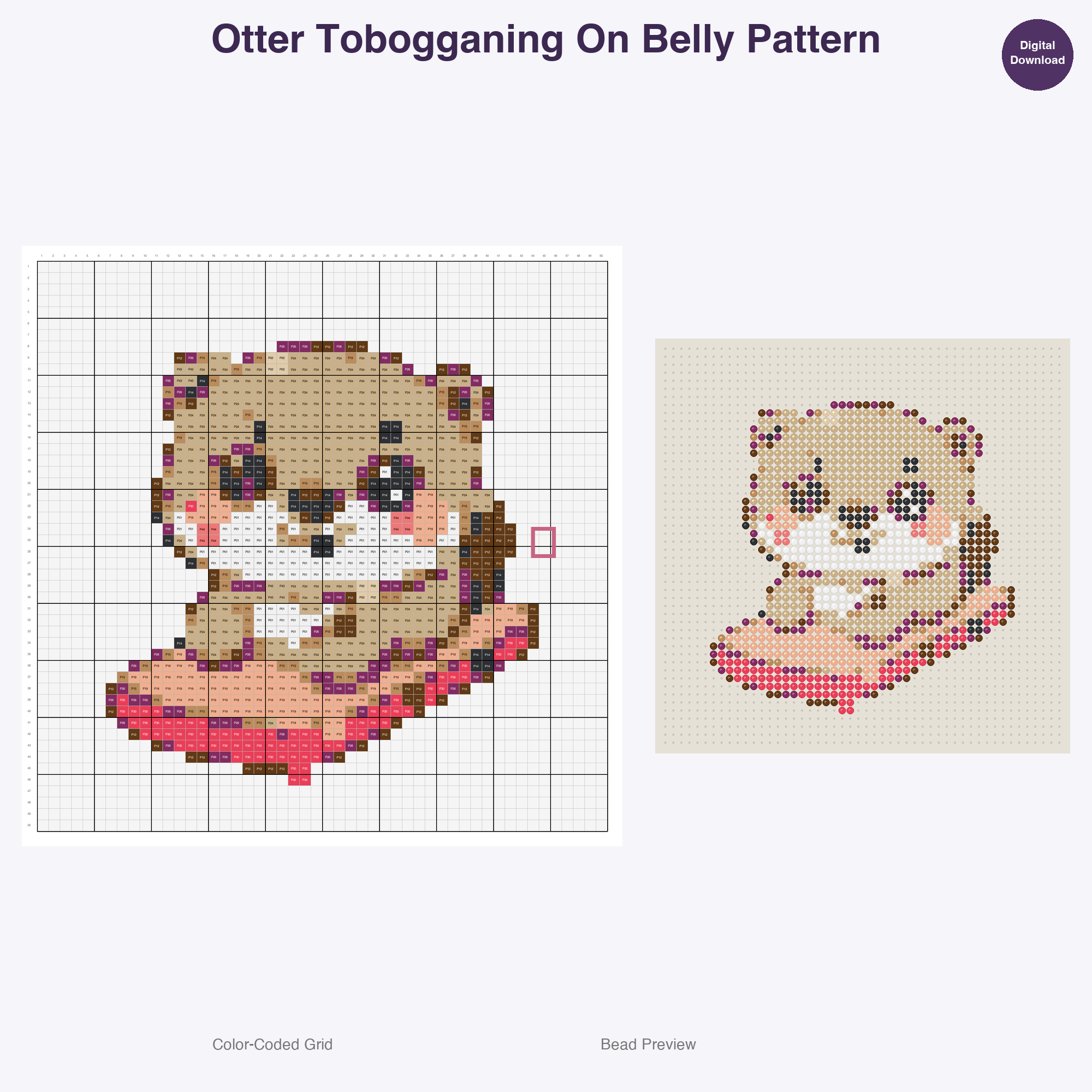 Winter Sport Critters Perler Bead Patterns, 48 Designs x 3 Grid Sizes (29x29 + 50x50 + 128x128), Fuse Bead PDF Digital Download
