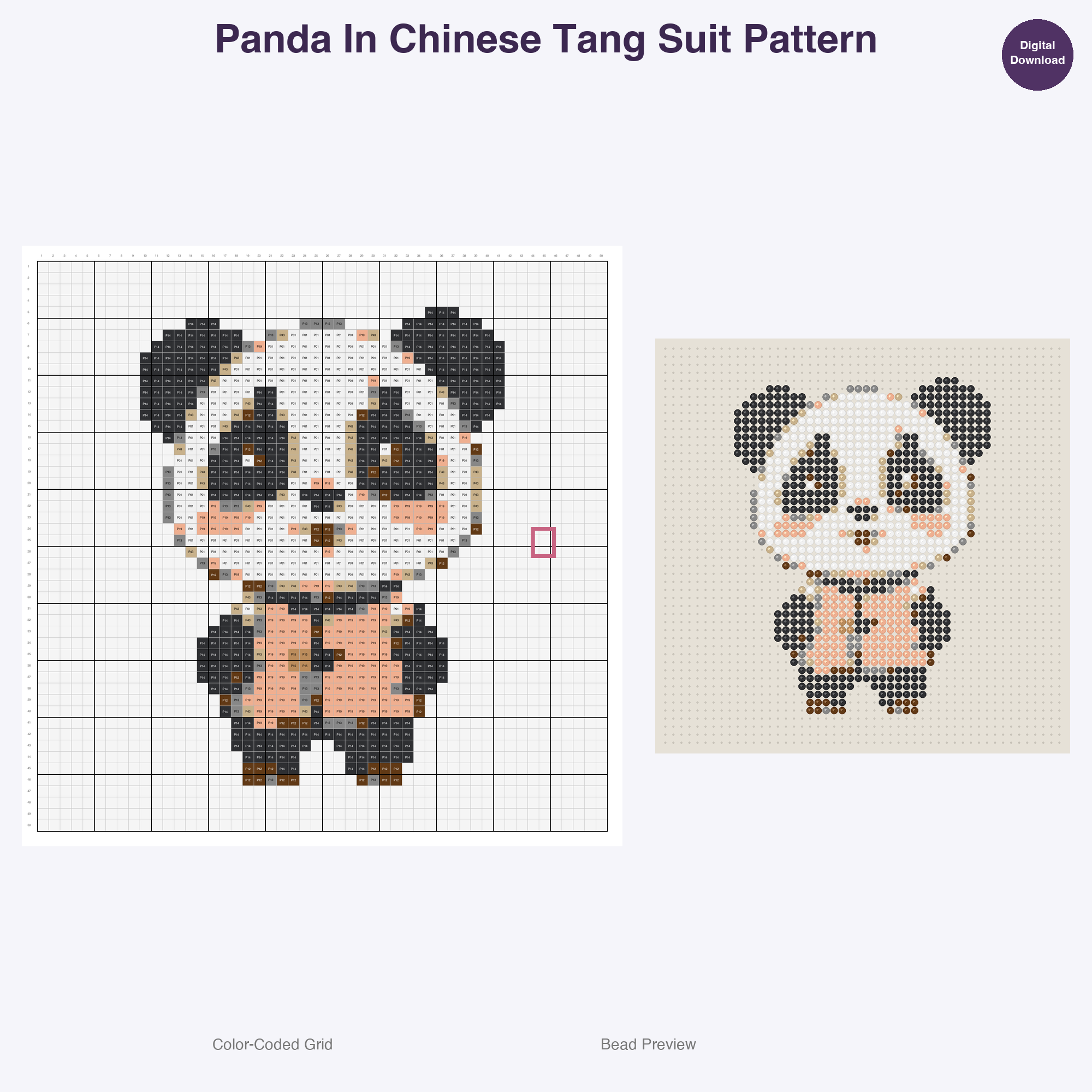 Worldly Critters Cultural Garb Perler Bead Patterns, 48 Designs x 3 Grid Sizes (29x29 + 50x50 + 128x128), Fuse Bead PDF Digital Download