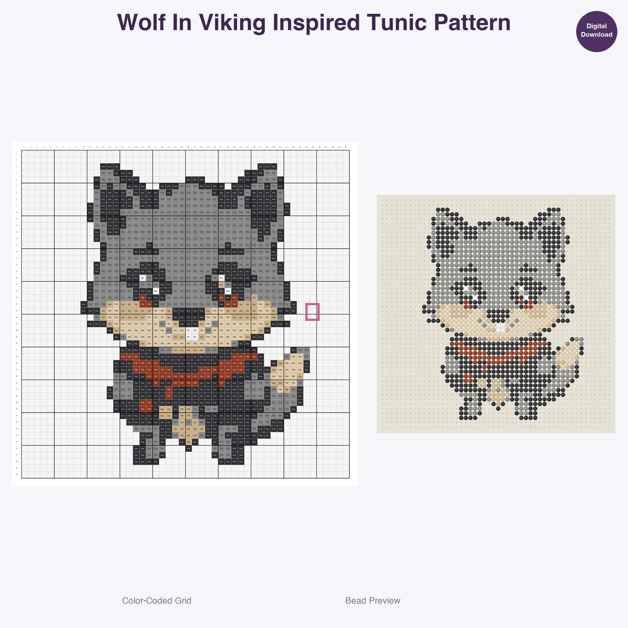 Worldly Critters Cultural Garb Perler Bead Patterns, 48 Designs x 3 Grid Sizes (29x29 + 50x50 + 128x128), Fuse Bead PDF Digital Download