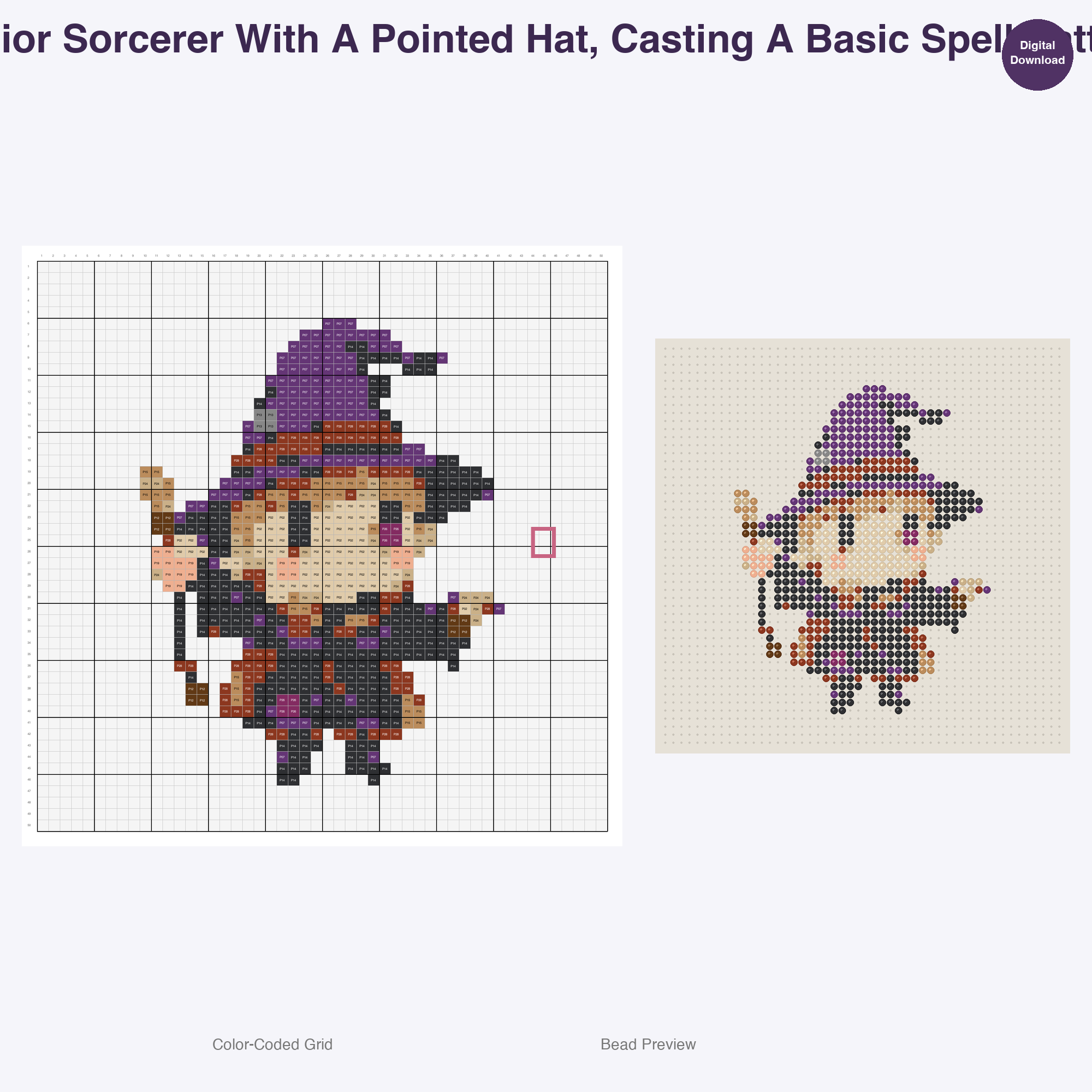 Young Fantasy Apprentices Perler Bead Patterns, 48 Designs x 3 Grid Sizes (29x29 + 50x50 + 128x128), Fuse Bead PDF Digital Download
