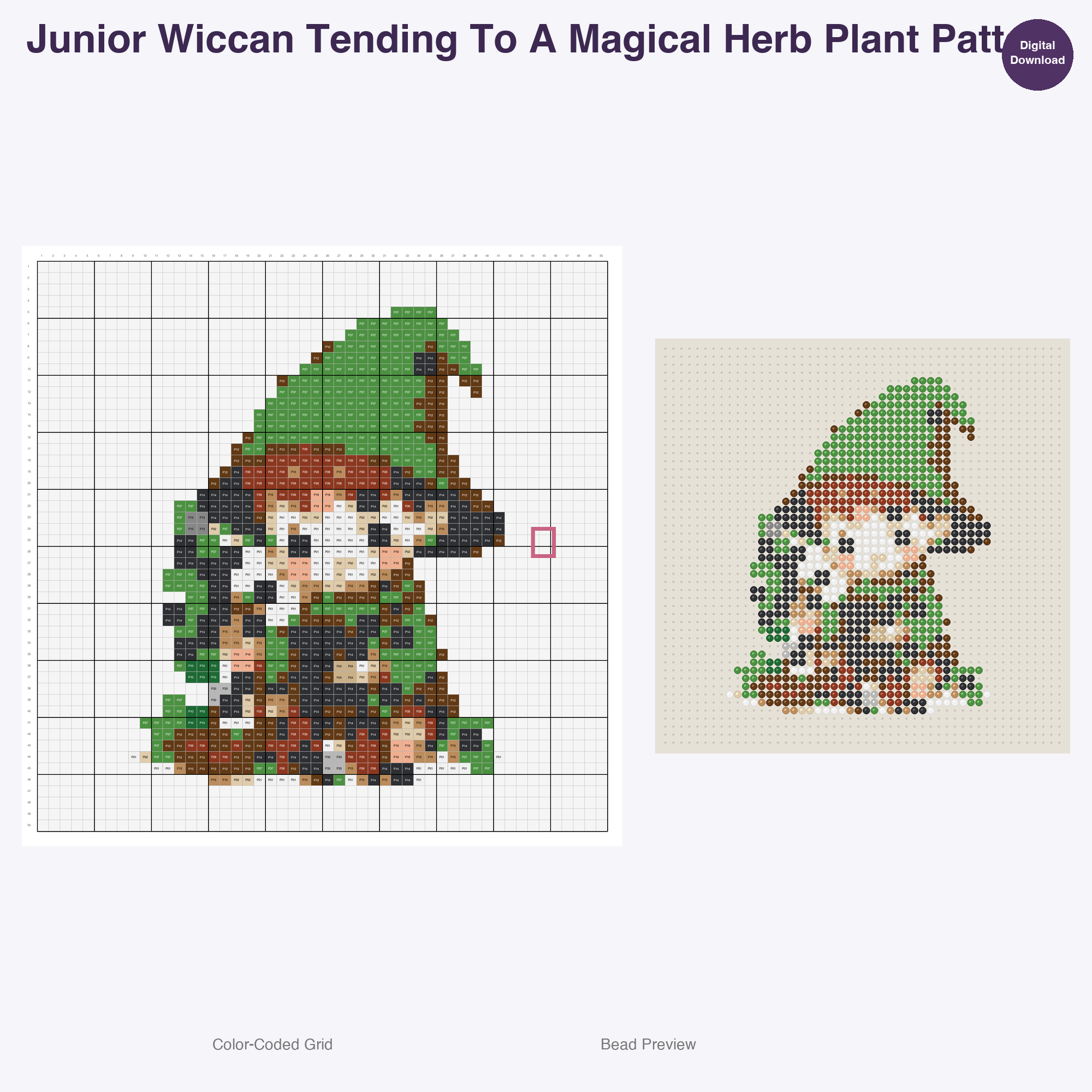 Young Fantasy Apprentices Perler Bead Patterns, 48 Designs x 3 Grid Sizes (29x29 + 50x50 + 128x128), Fuse Bead PDF Digital Download
