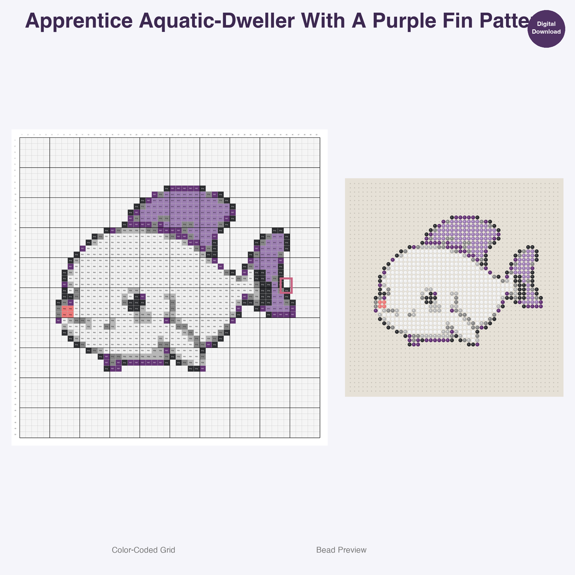 Young Fantasy Apprentices Perler Bead Patterns, 48 Designs x 3 Grid Sizes (29x29 + 50x50 + 128x128), Fuse Bead PDF Digital Download