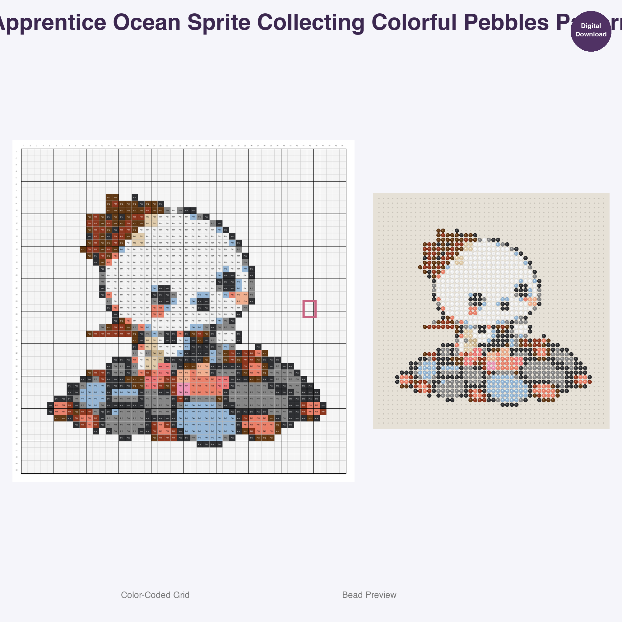 Young Fantasy Apprentices Perler Bead Patterns, 48 Designs x 3 Grid Sizes (29x29 + 50x50 + 128x128), Fuse Bead PDF Digital Download