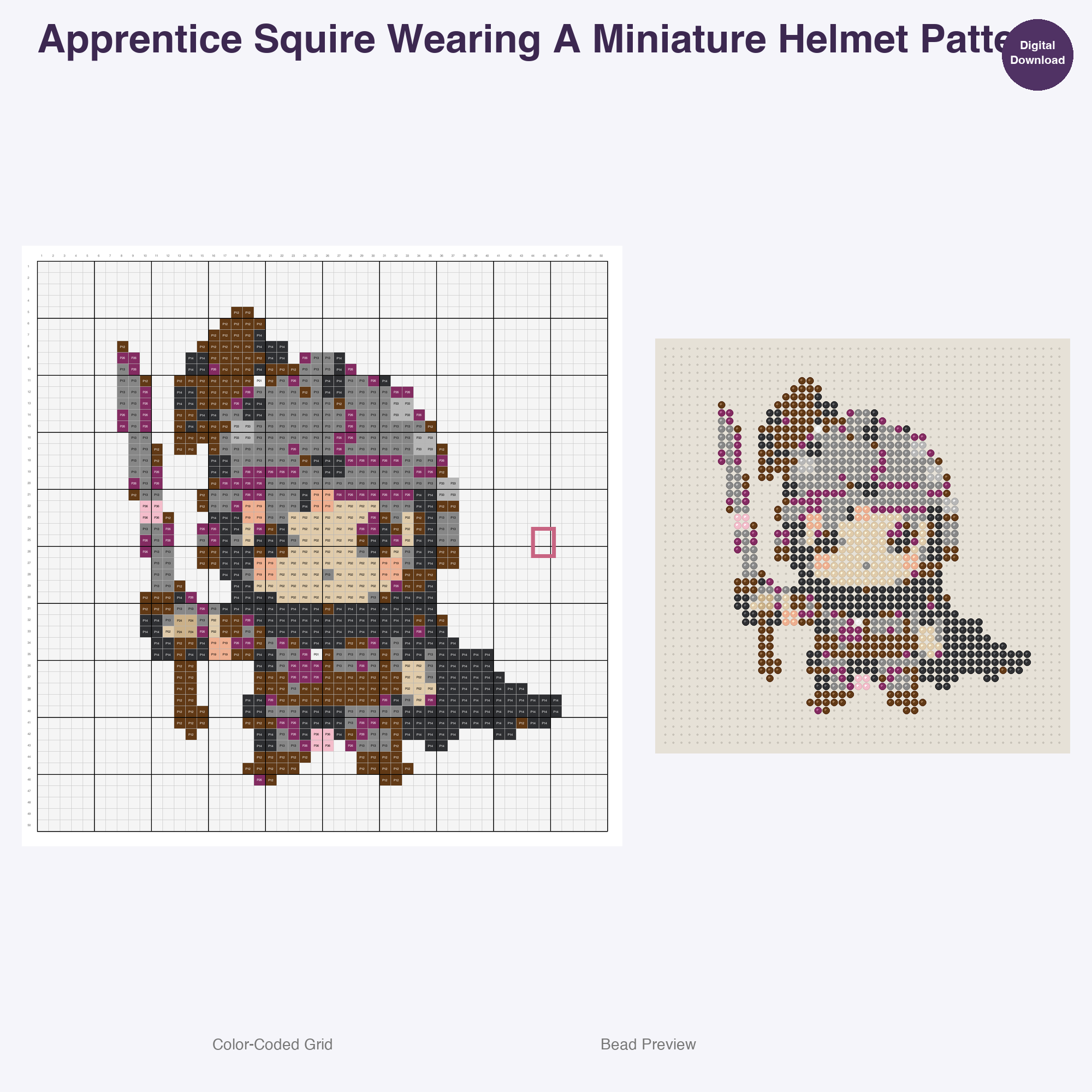 Young Fantasy Apprentices Perler Bead Patterns, 48 Designs x 3 Grid Sizes (29x29 + 50x50 + 128x128), Fuse Bead PDF Digital Download