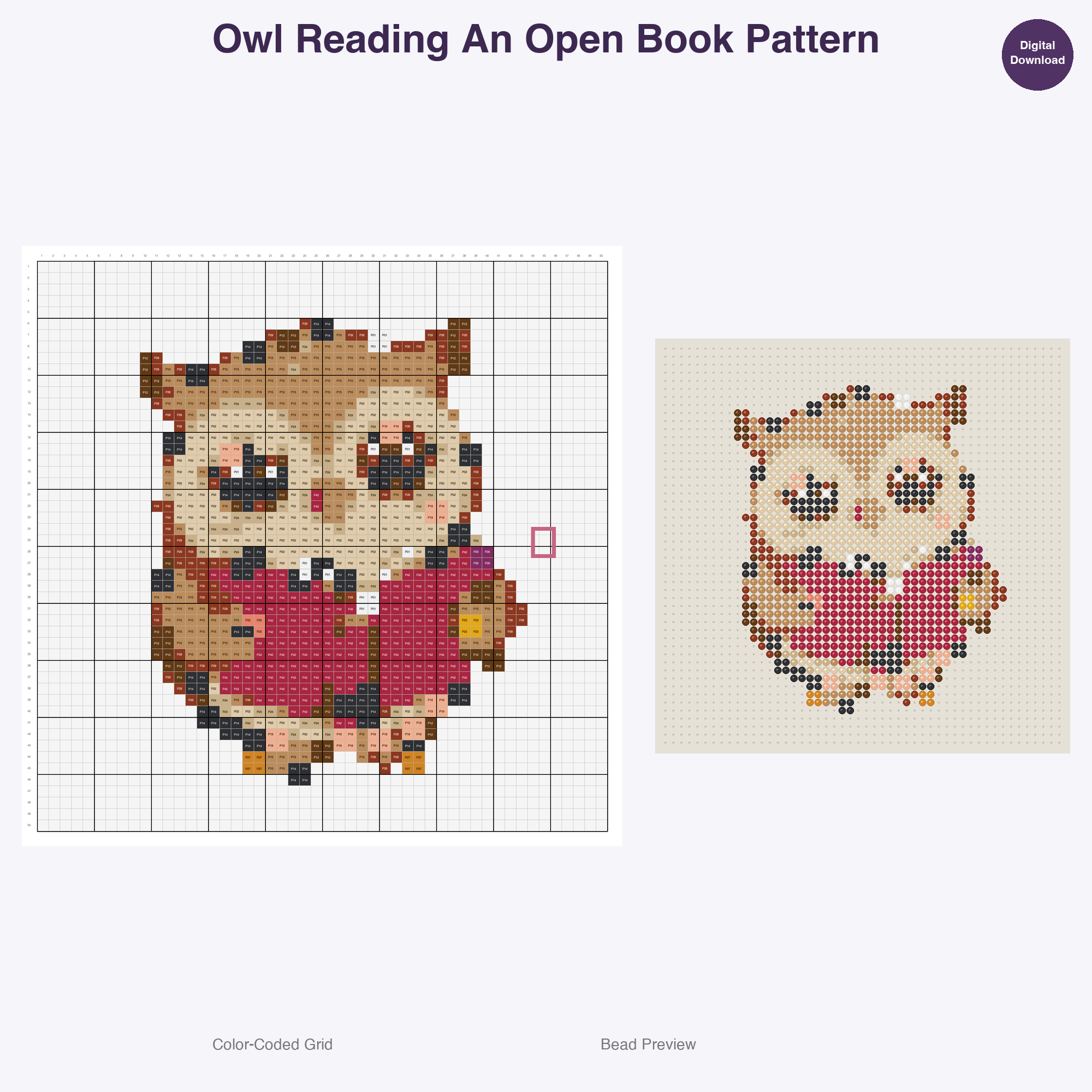 Zen Critters Hobbies Perler Bead Patterns, 48 Designs x 3 Grid Sizes (29x29 + 50x50 + 128x128), Fuse Bead PDF Digital Download