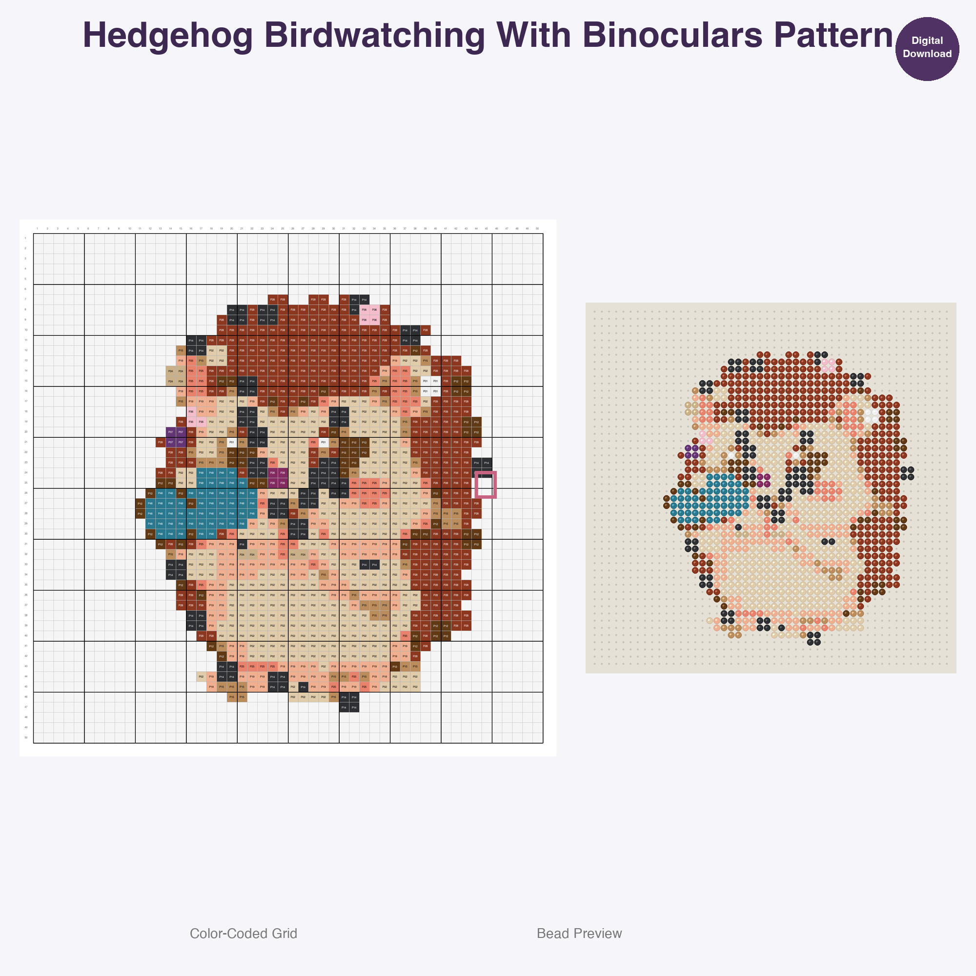 Zen Critters Hobbies Perler Bead Patterns, 48 Designs x 3 Grid Sizes (29x29 + 50x50 + 128x128), Fuse Bead PDF Digital Download