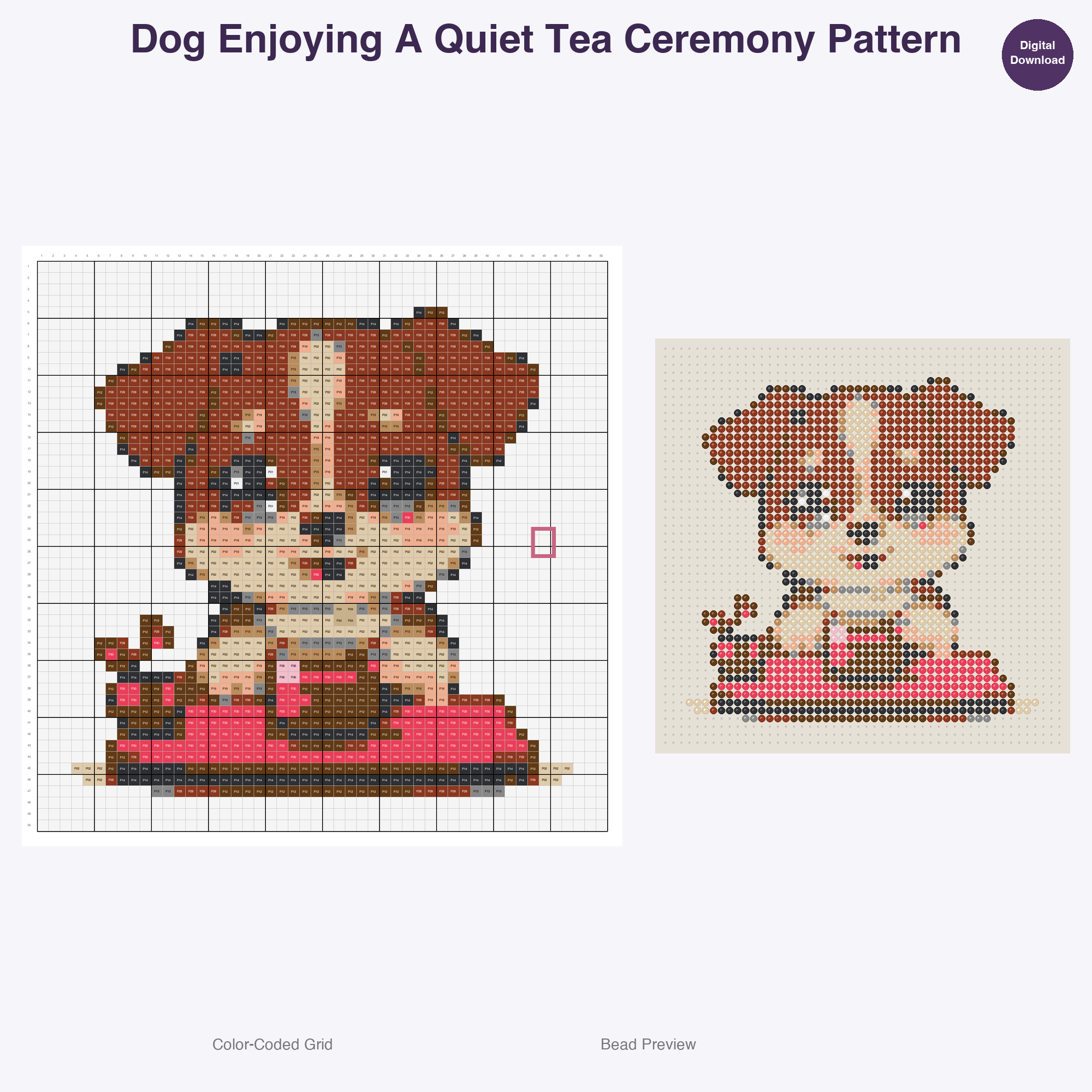 Zen Critters Hobbies Perler Bead Patterns, 48 Designs x 3 Grid Sizes (29x29 + 50x50 + 128x128), Fuse Bead PDF Digital Download