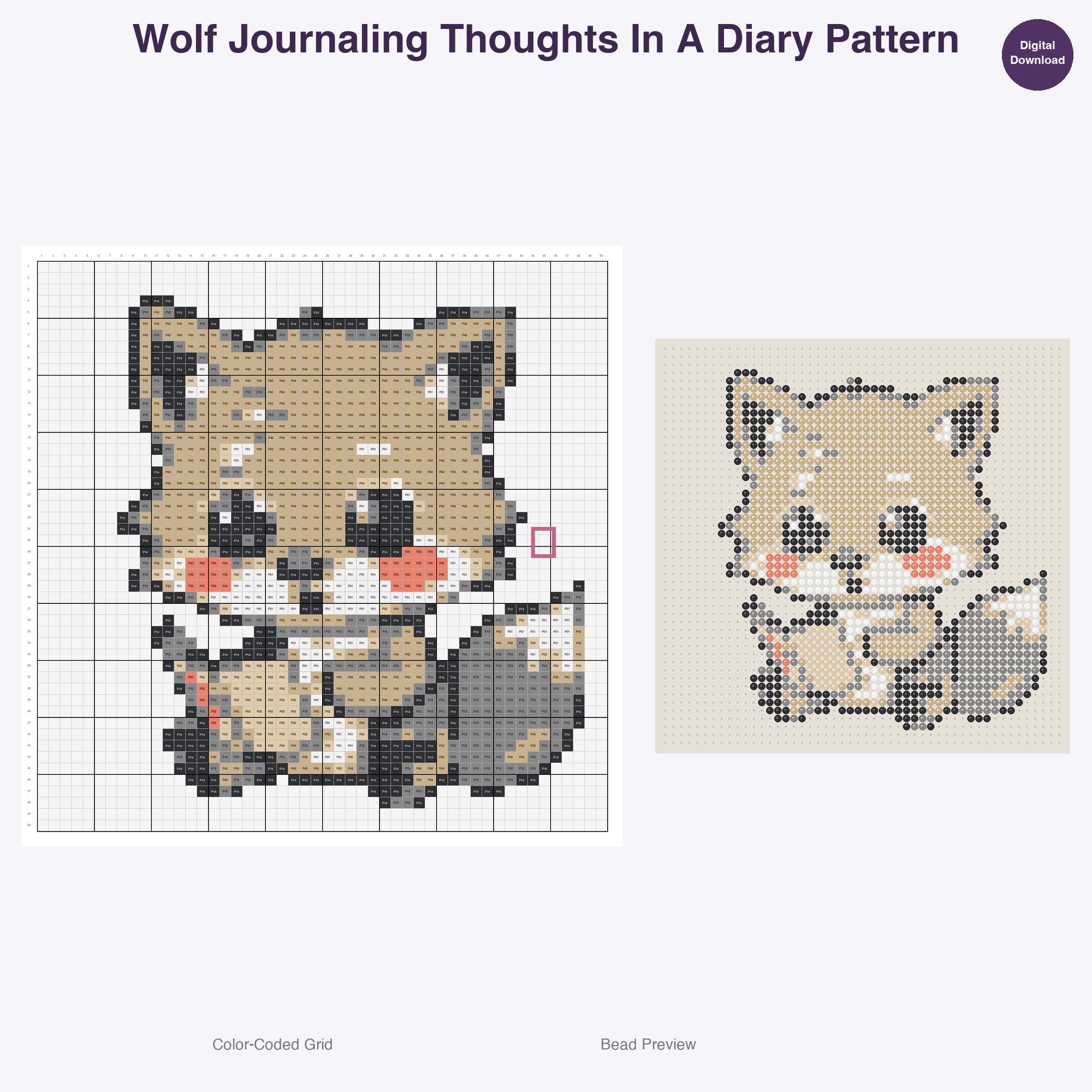 Zen Critters Hobbies Perler Bead Patterns, 48 Designs x 3 Grid Sizes (29x29 + 50x50 + 128x128), Fuse Bead PDF Digital Download