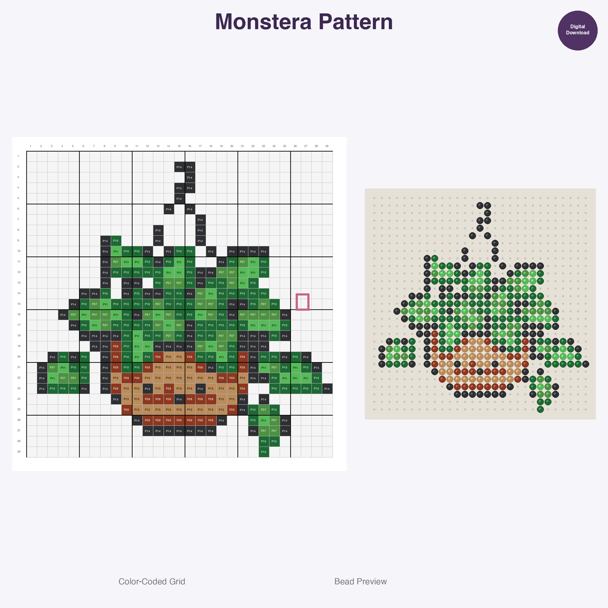 Garden & Houseplants Perler Bead Patterns Bundle, 12 Designs (PDF Digital Download)